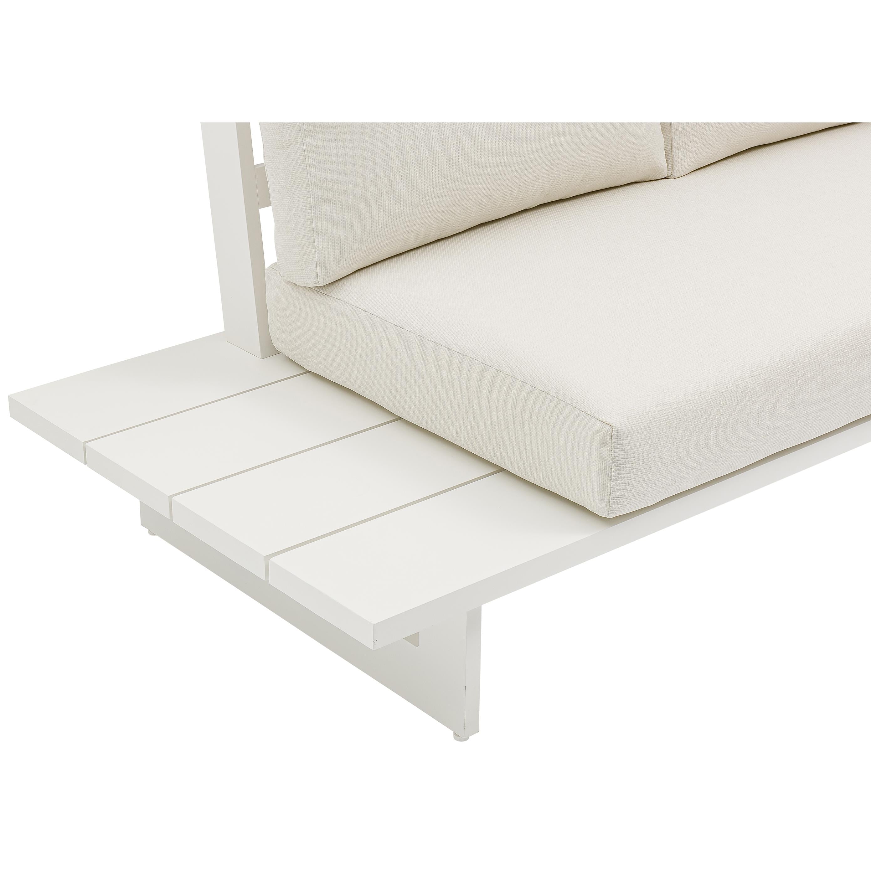 Meridian Maldives Cream Water Resistant Fabric Outdoor Patio Sectional (3 Boxes)