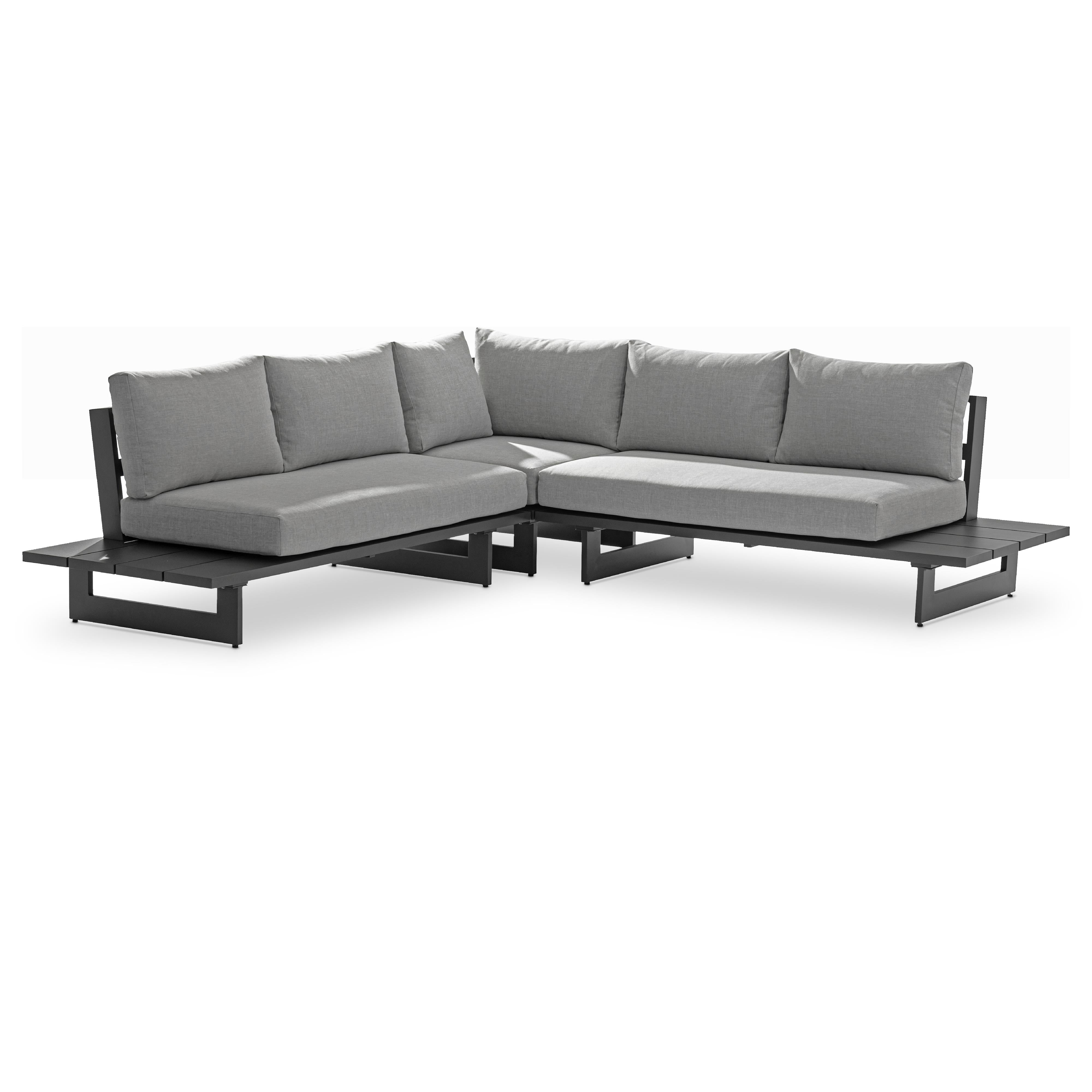 Meridian Maldives Grey Water Resistant Fabric Outdoor Patio Sectional (3 Boxes)