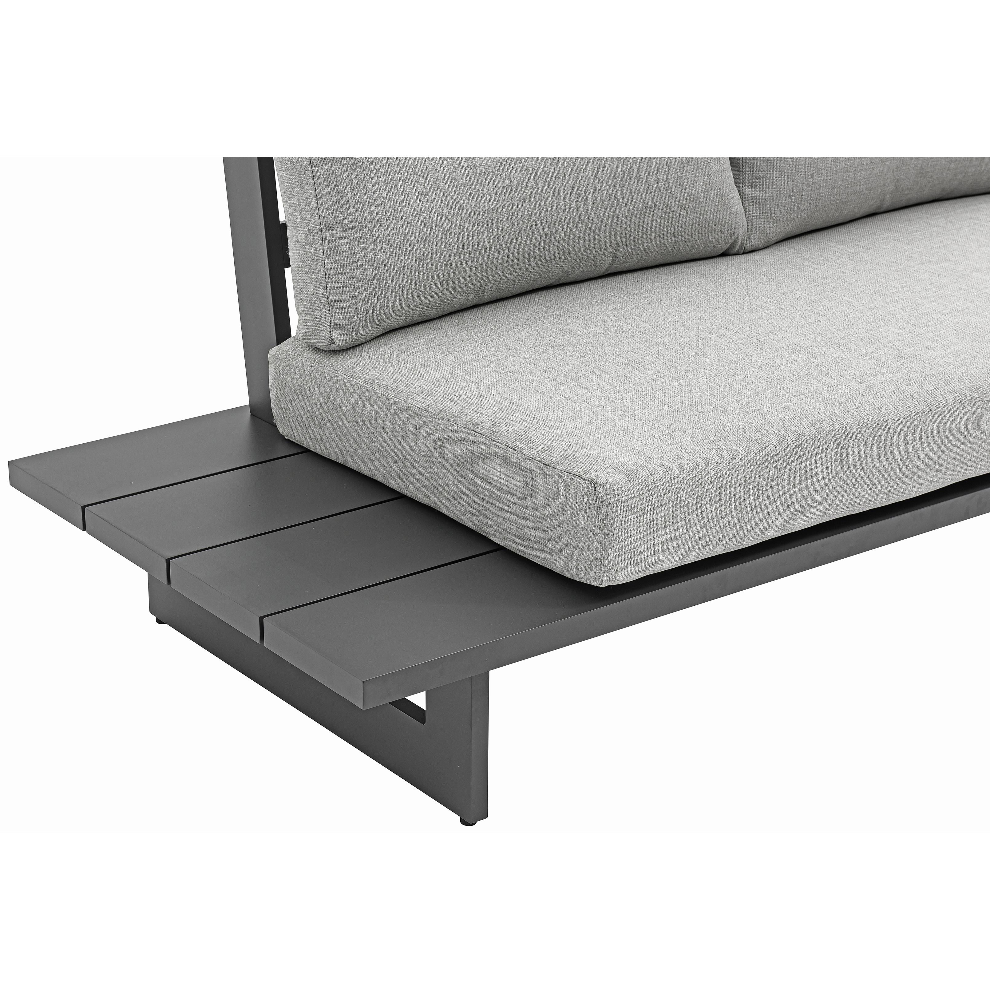 Meridian Maldives Grey Water Resistant Fabric Outdoor Patio Sectional (3 Boxes)