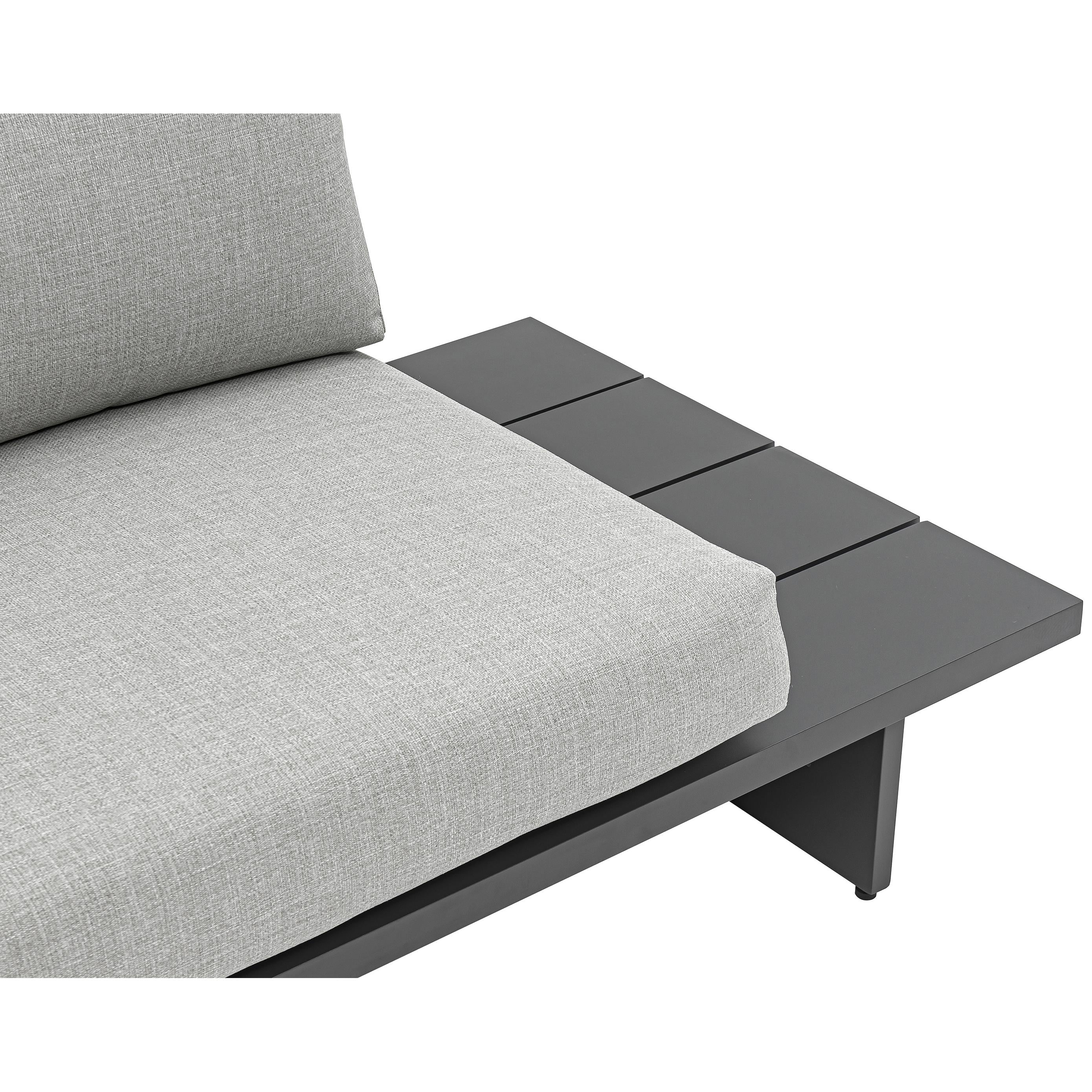 Meridian Maldives Grey Water Resistant Fabric Outdoor Patio Sectional (3 Boxes)