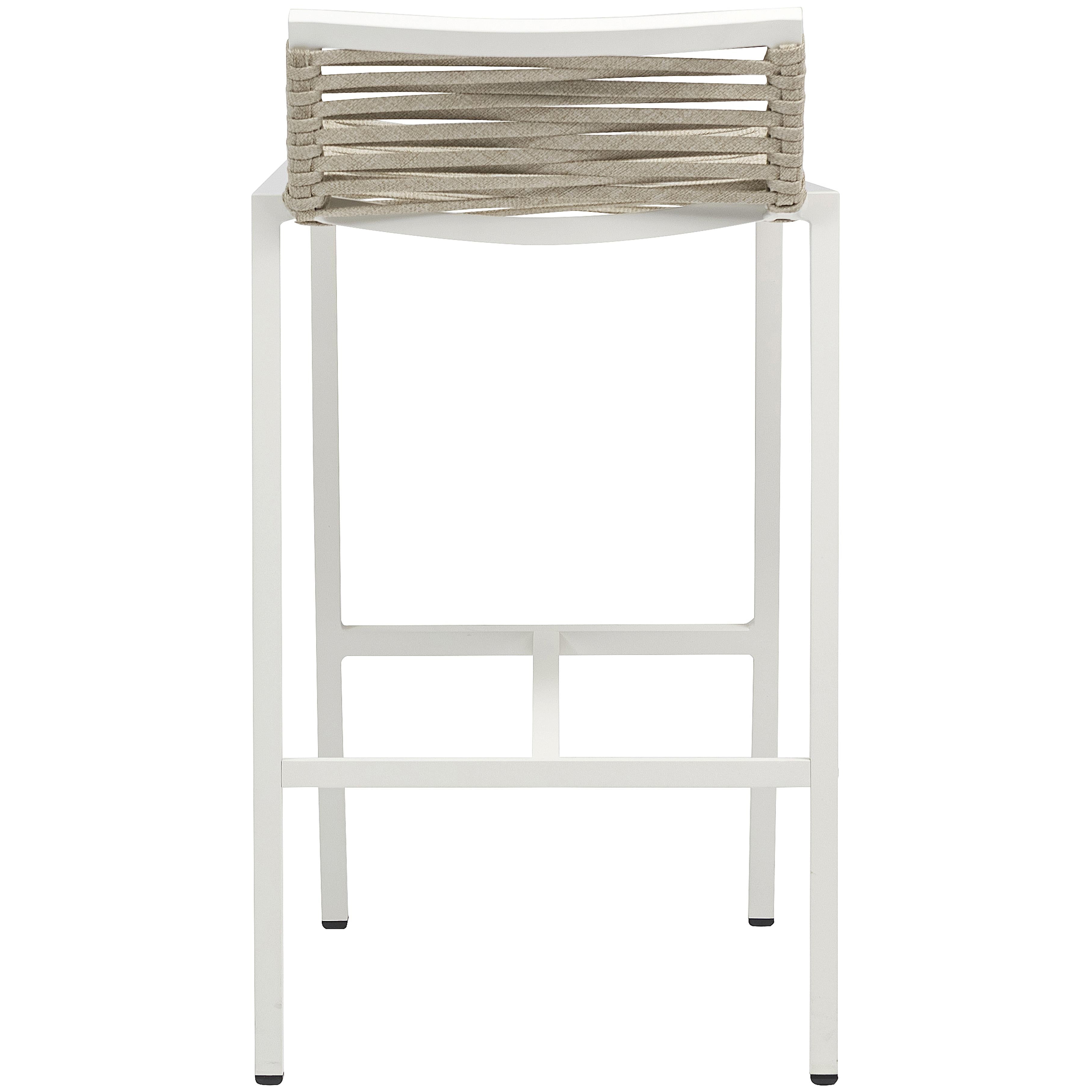 Meridian Maldives Cream Rope Fabric Outdoor Patio Barstool
