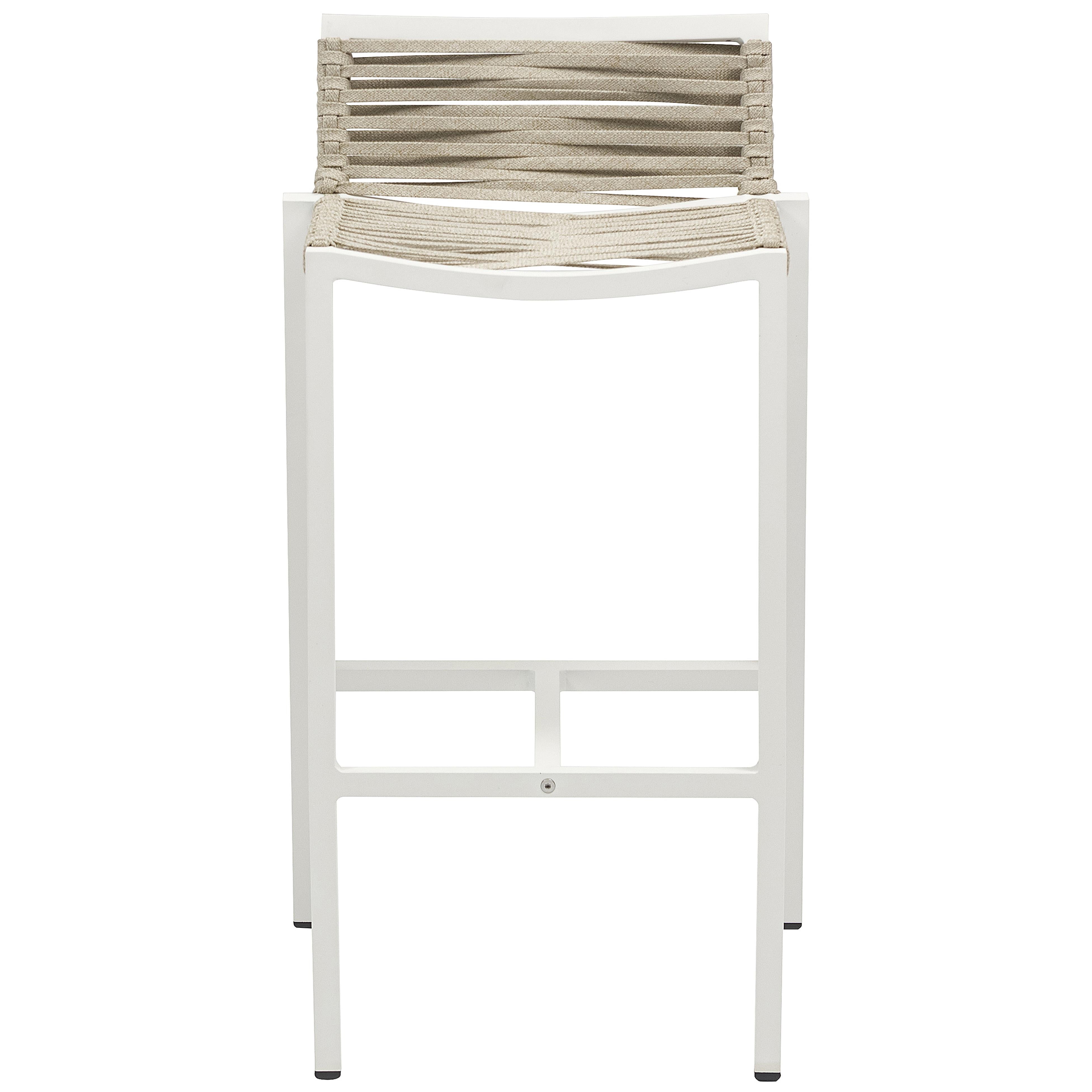 Meridian Maldives Cream Rope Fabric Outdoor Patio Barstool