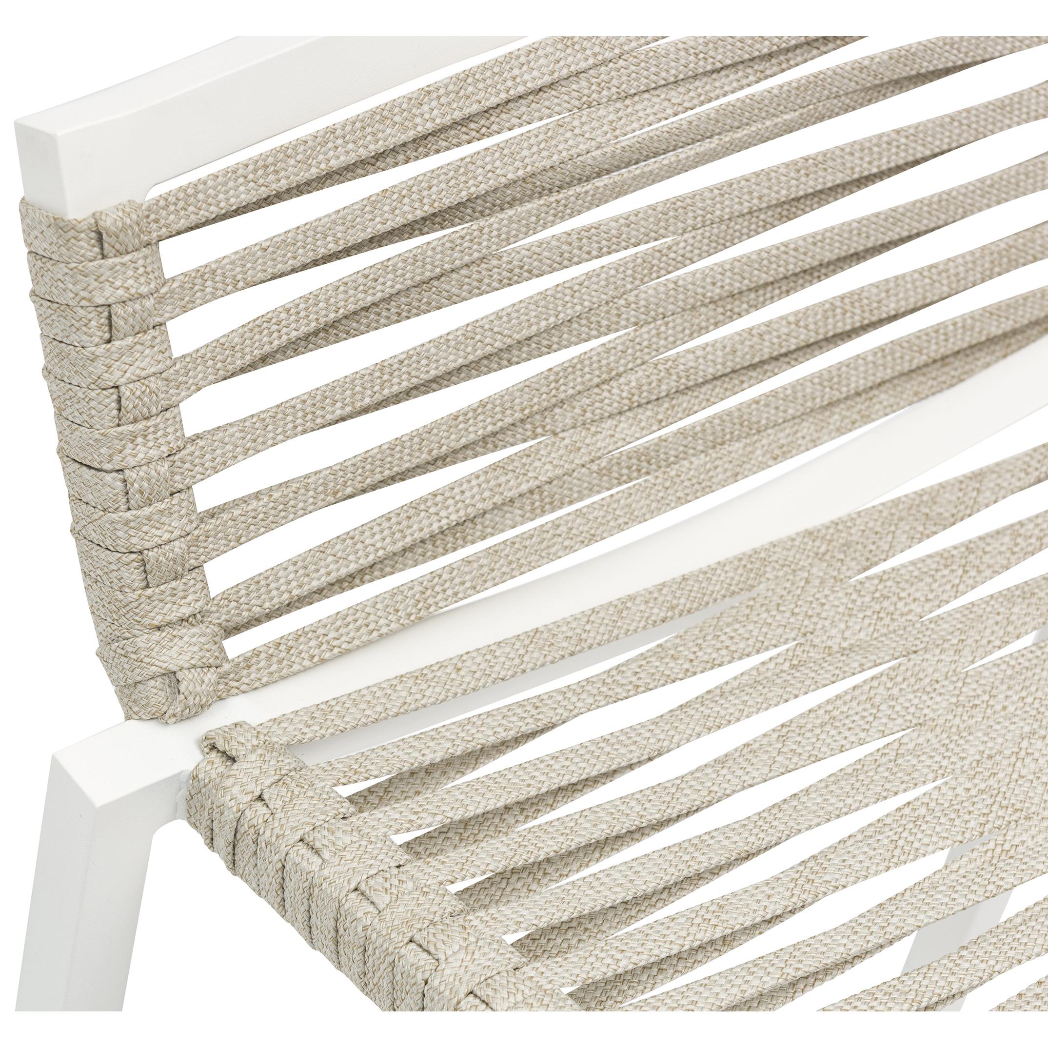 Meridian Maldives Cream Rope Fabric Outdoor Patio Barstool