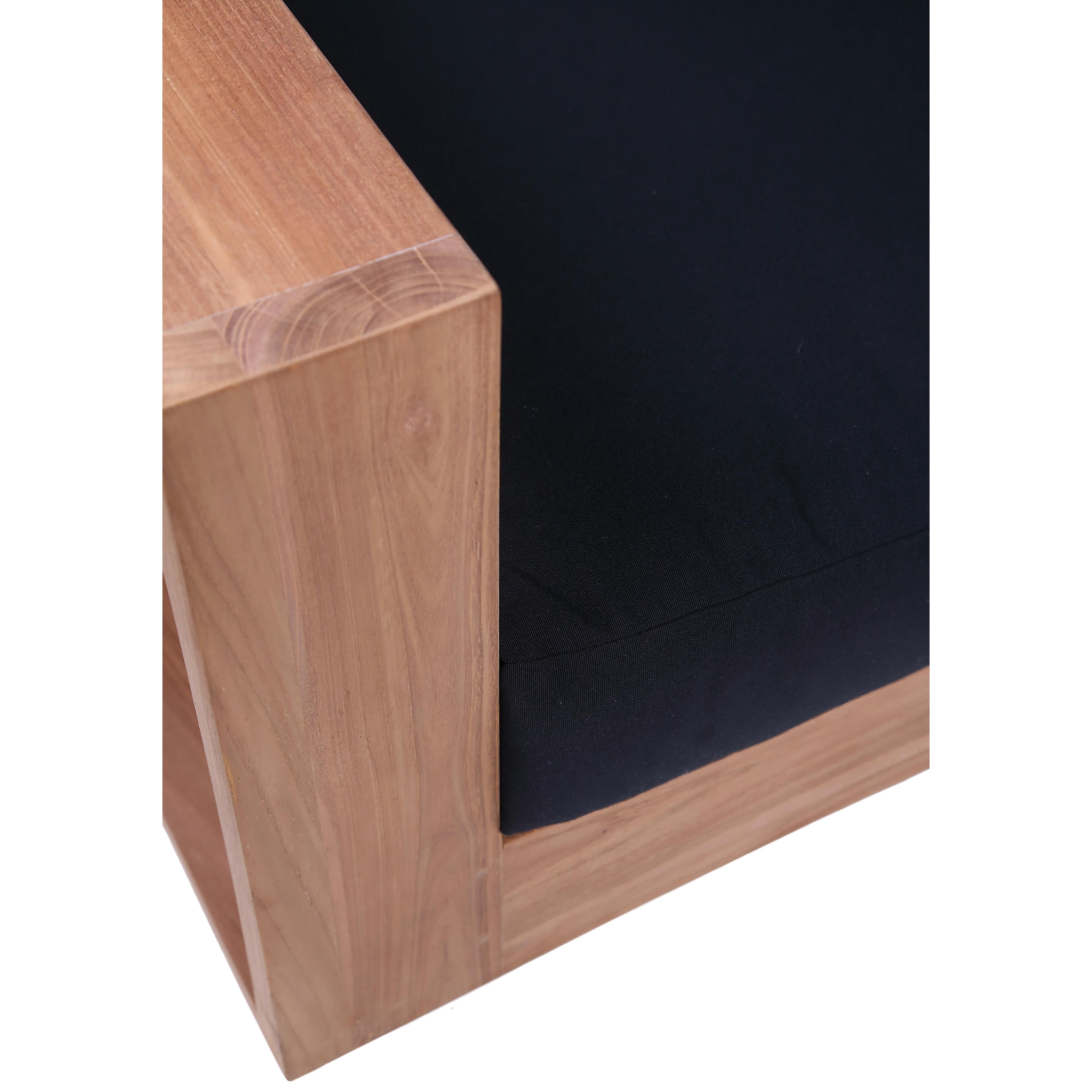 Meridian Tulum Black Water Resistant Fabric Outdoor Sofa