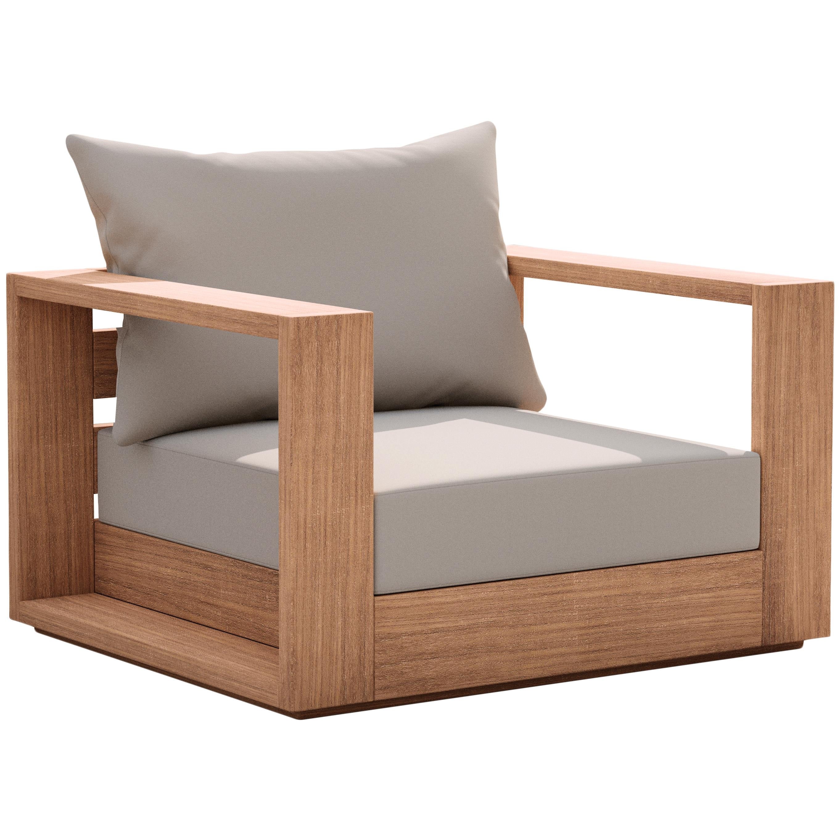 Meridian Tulum Grey Water Resistant Fabric Outdoor Chair