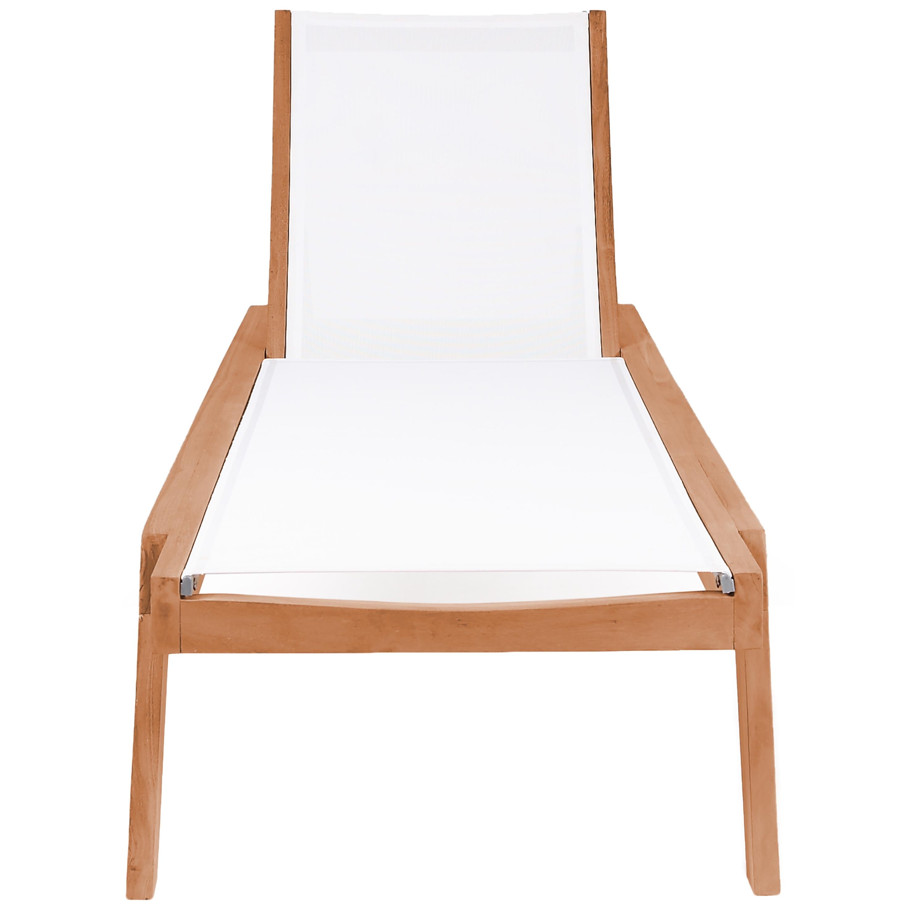 Meridian Tulum Off White Water Resistant Fabric Outdoor Patio Lounger