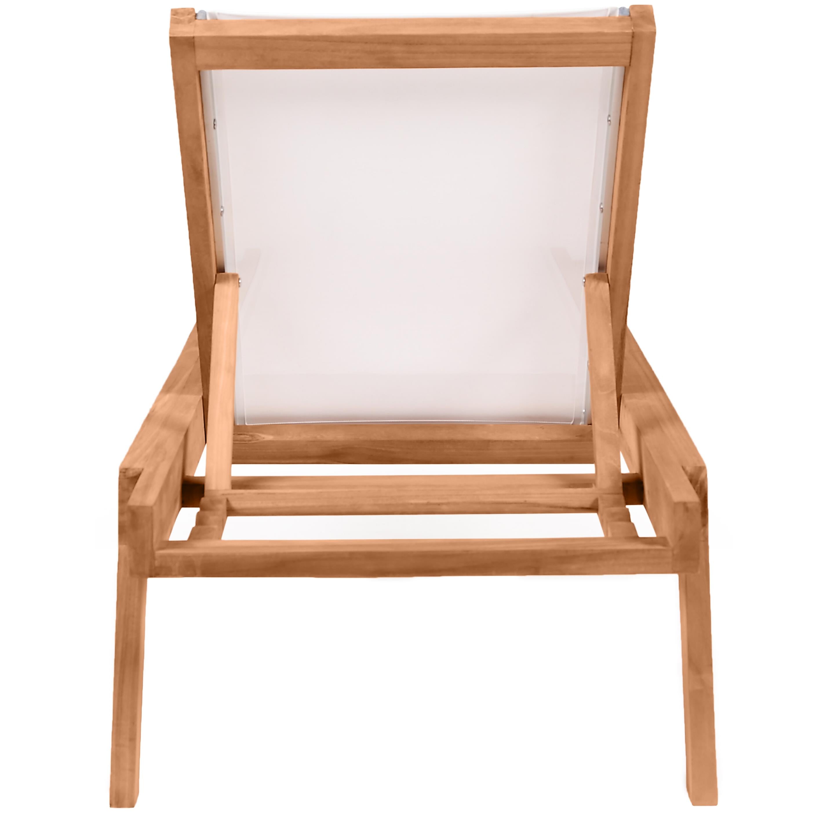 Meridian Tulum Off White Water Resistant Fabric Outdoor Patio Lounger