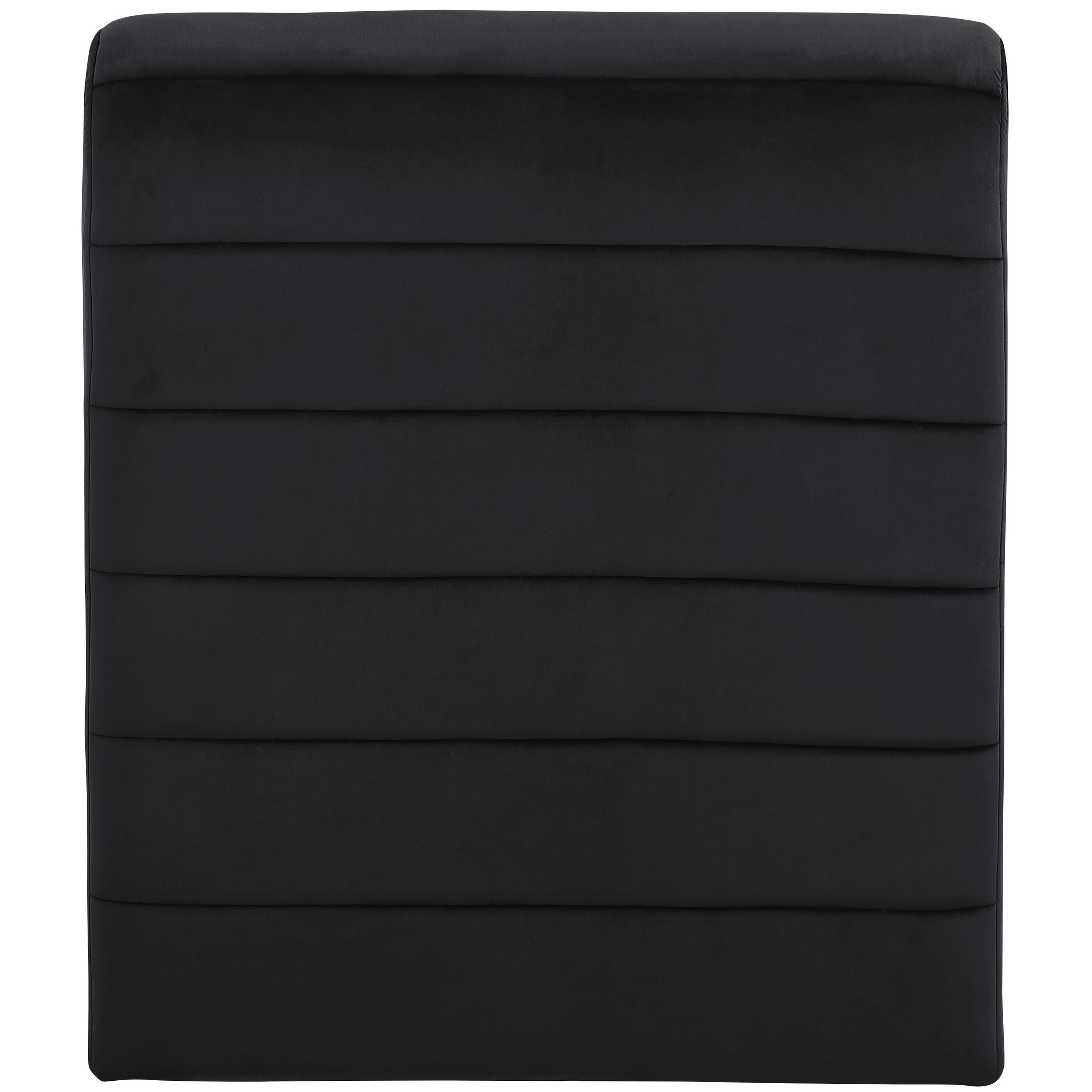 Meridian Ivy Black Velvet Accent Chair