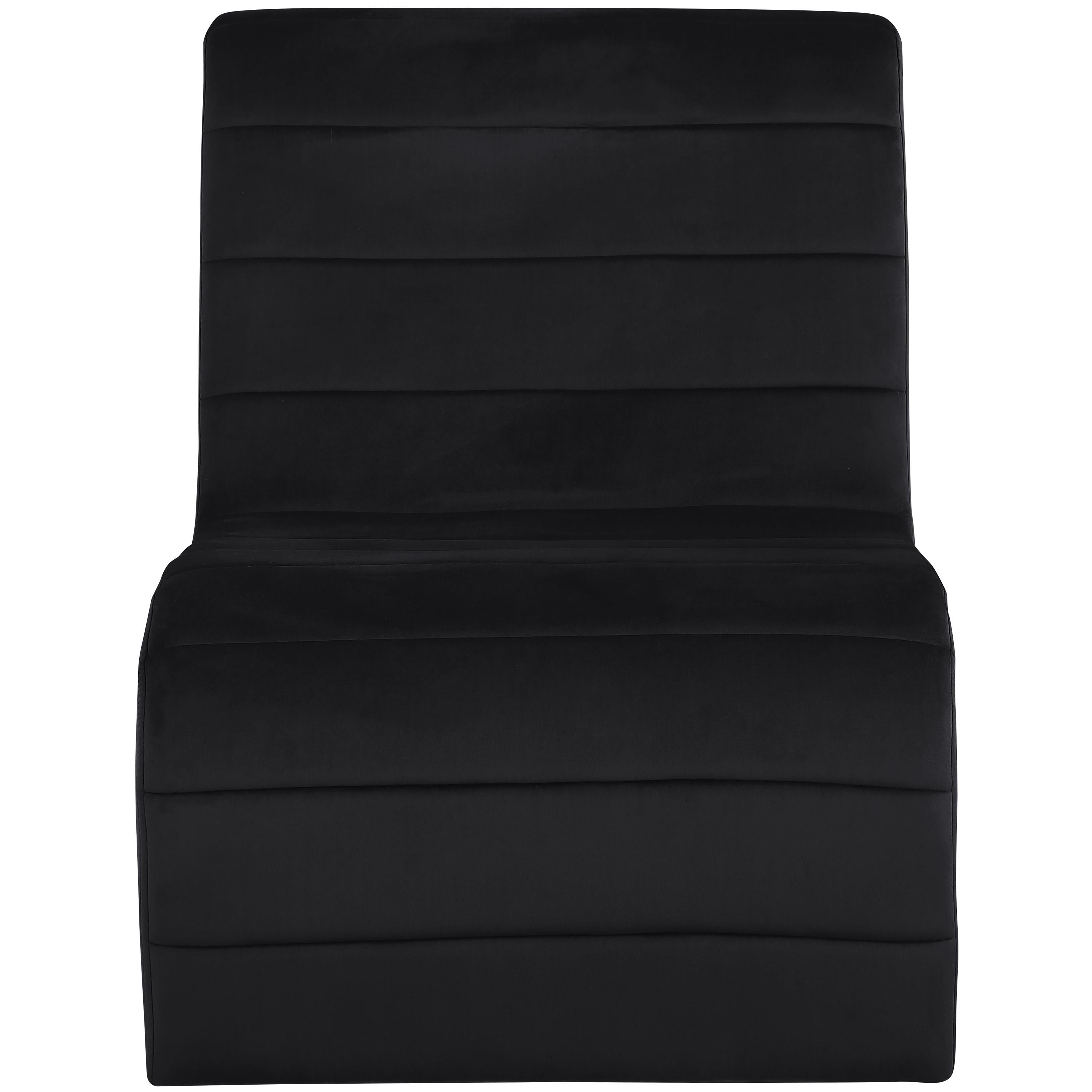 Meridian Ivy Black Velvet Accent Chair