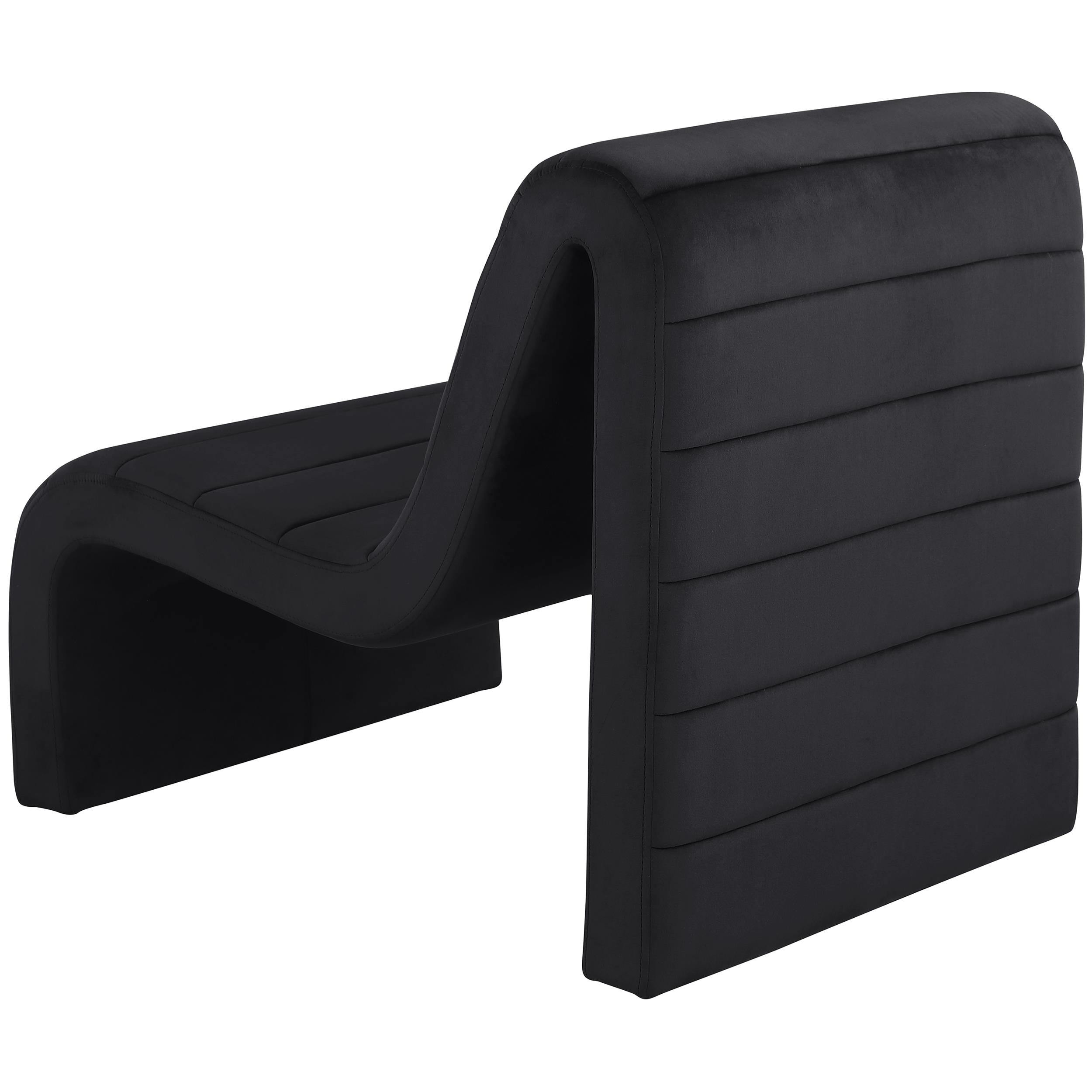 Meridian Ivy Black Velvet Accent Chair