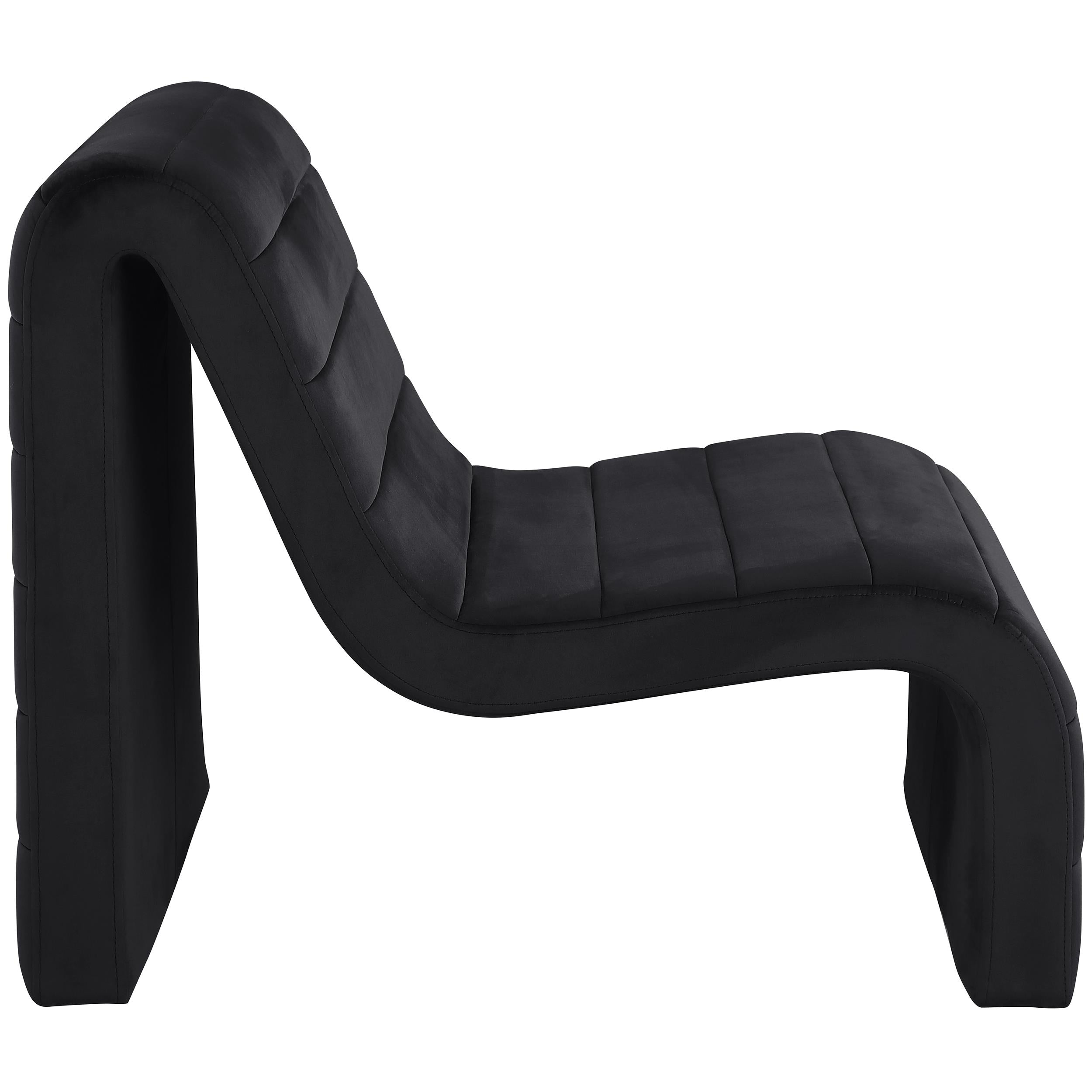 Meridian Ivy Black Velvet Accent Chair