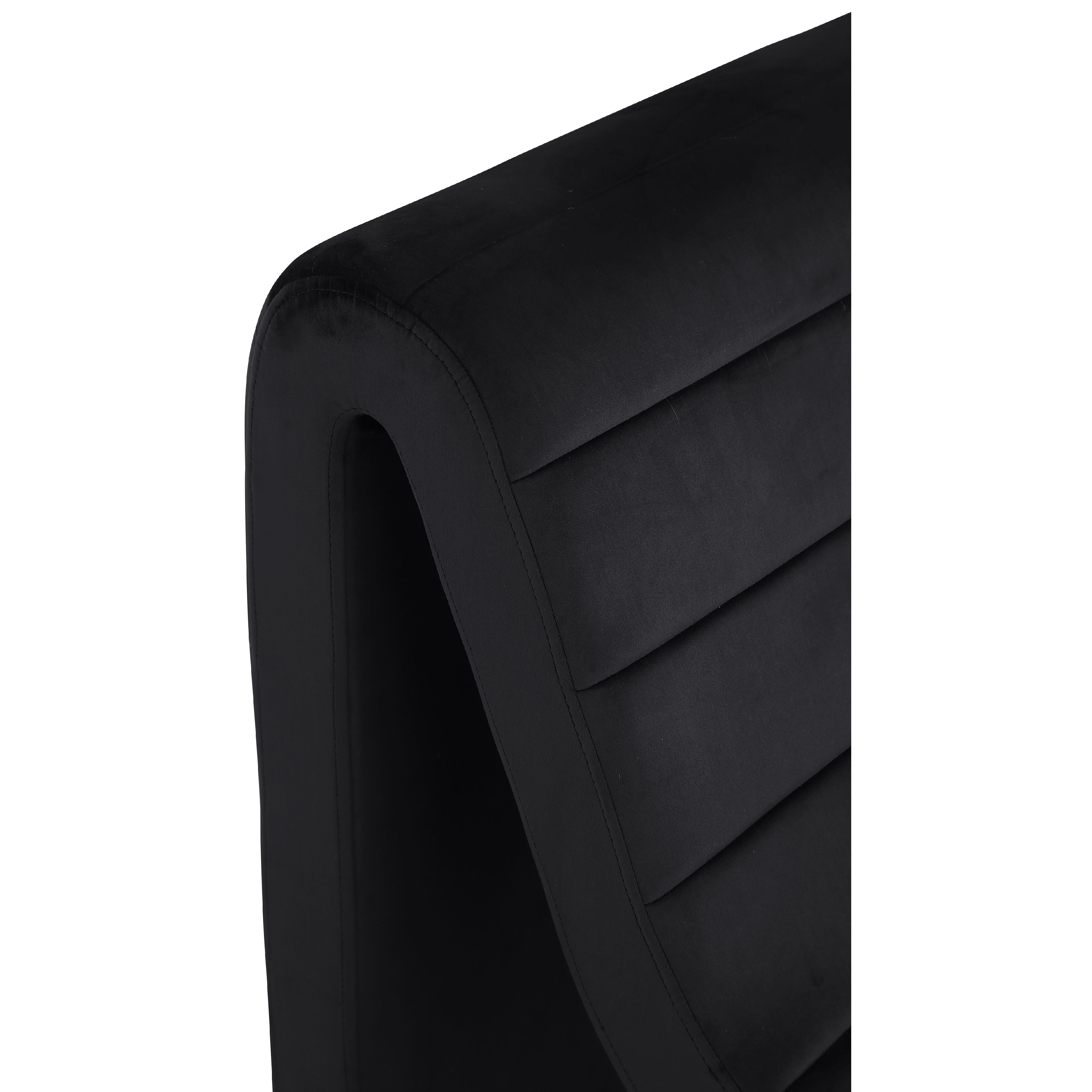Meridian Ivy Black Velvet Accent Chair