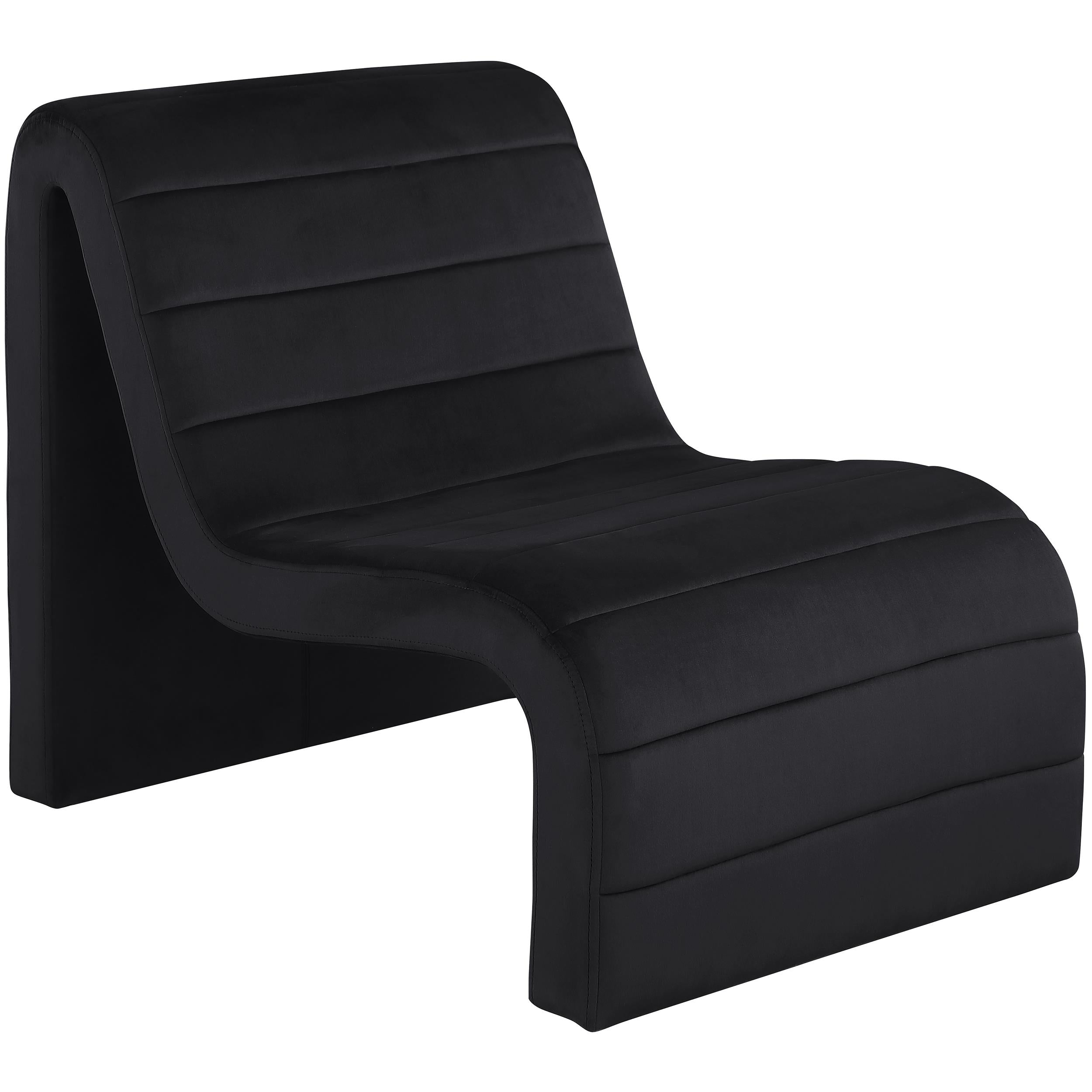 Meridian Ivy Black Velvet Accent Chair