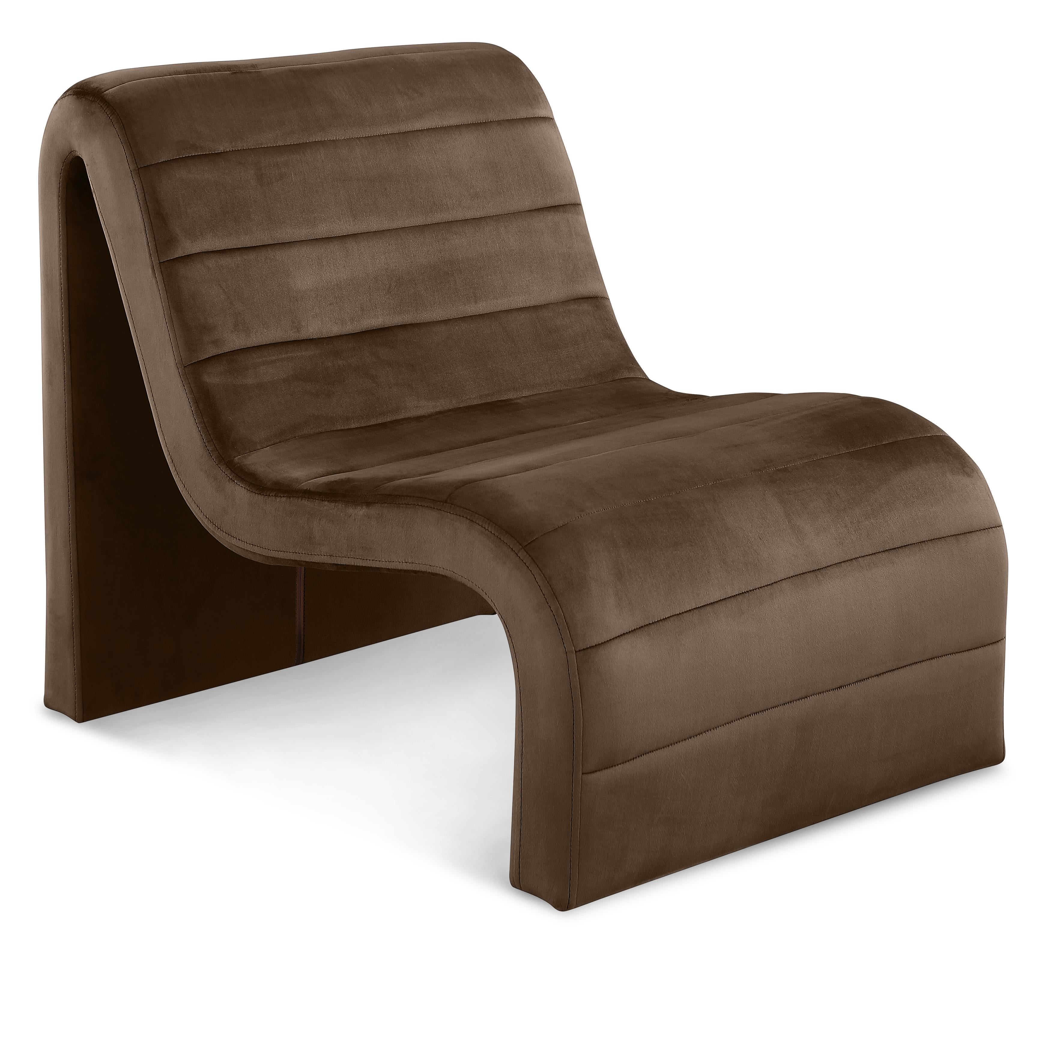 Meridian Ivy Brown Velvet Accent Chair