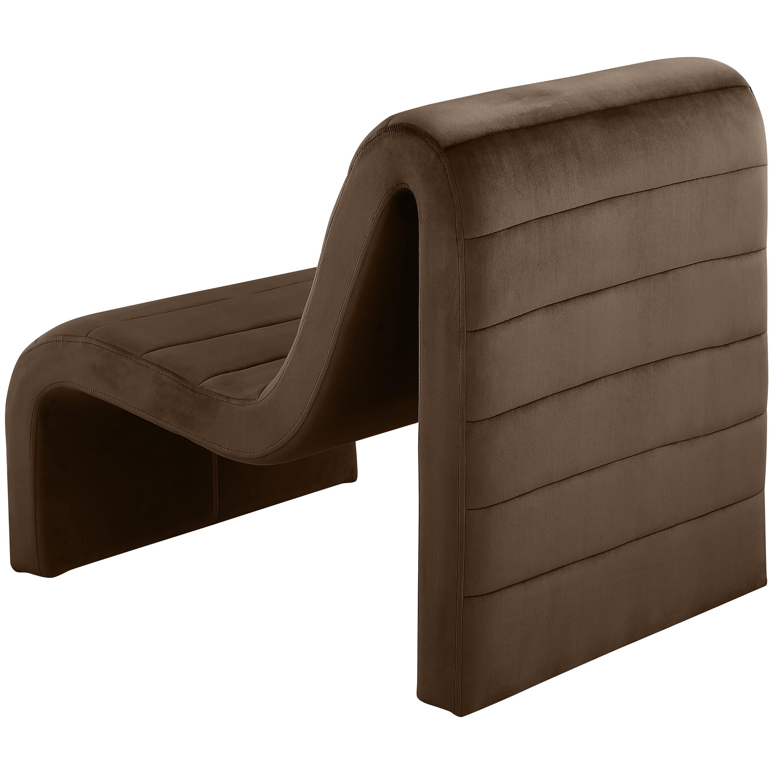 Meridian Ivy Brown Velvet Accent Chair