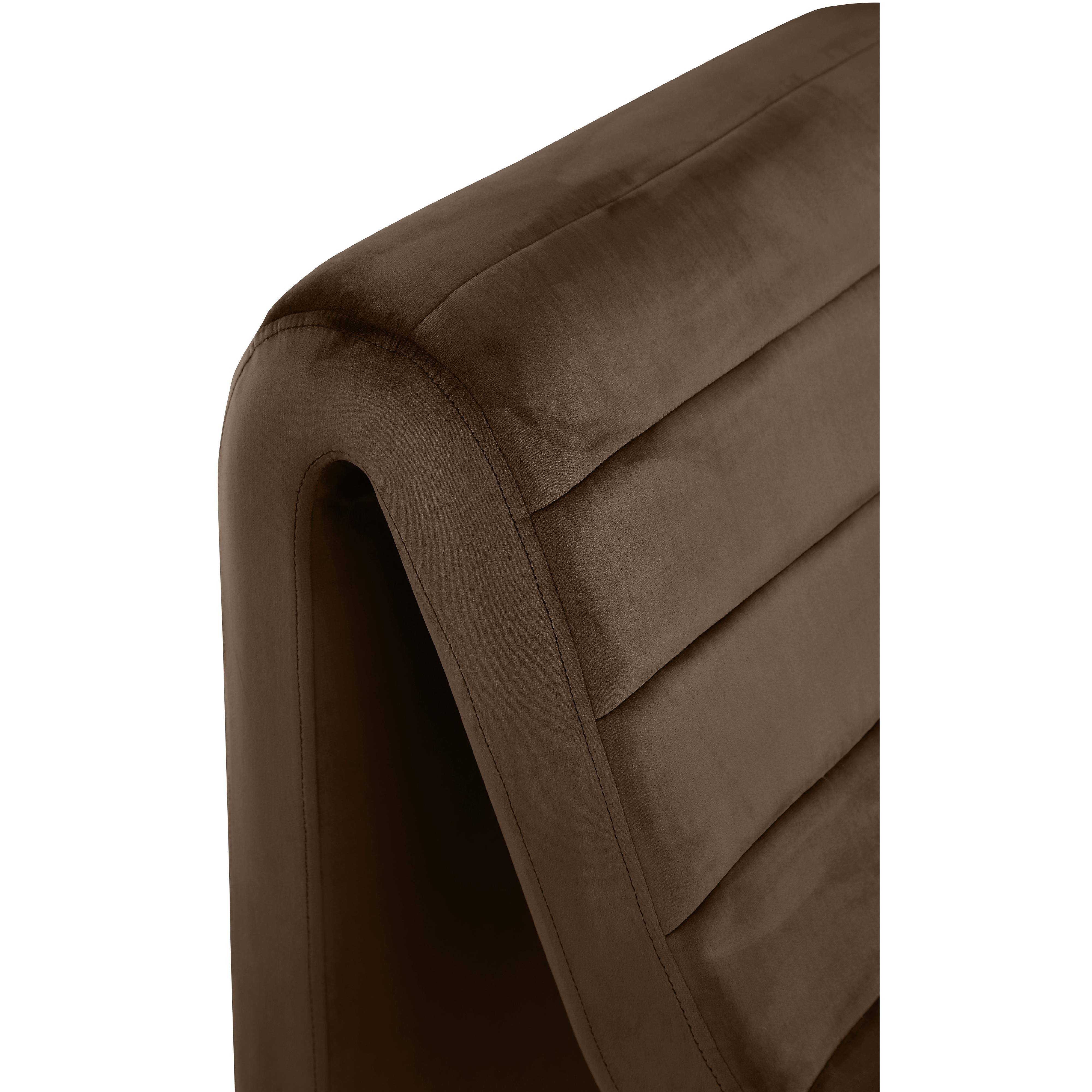 Meridian Ivy Brown Velvet Accent Chair