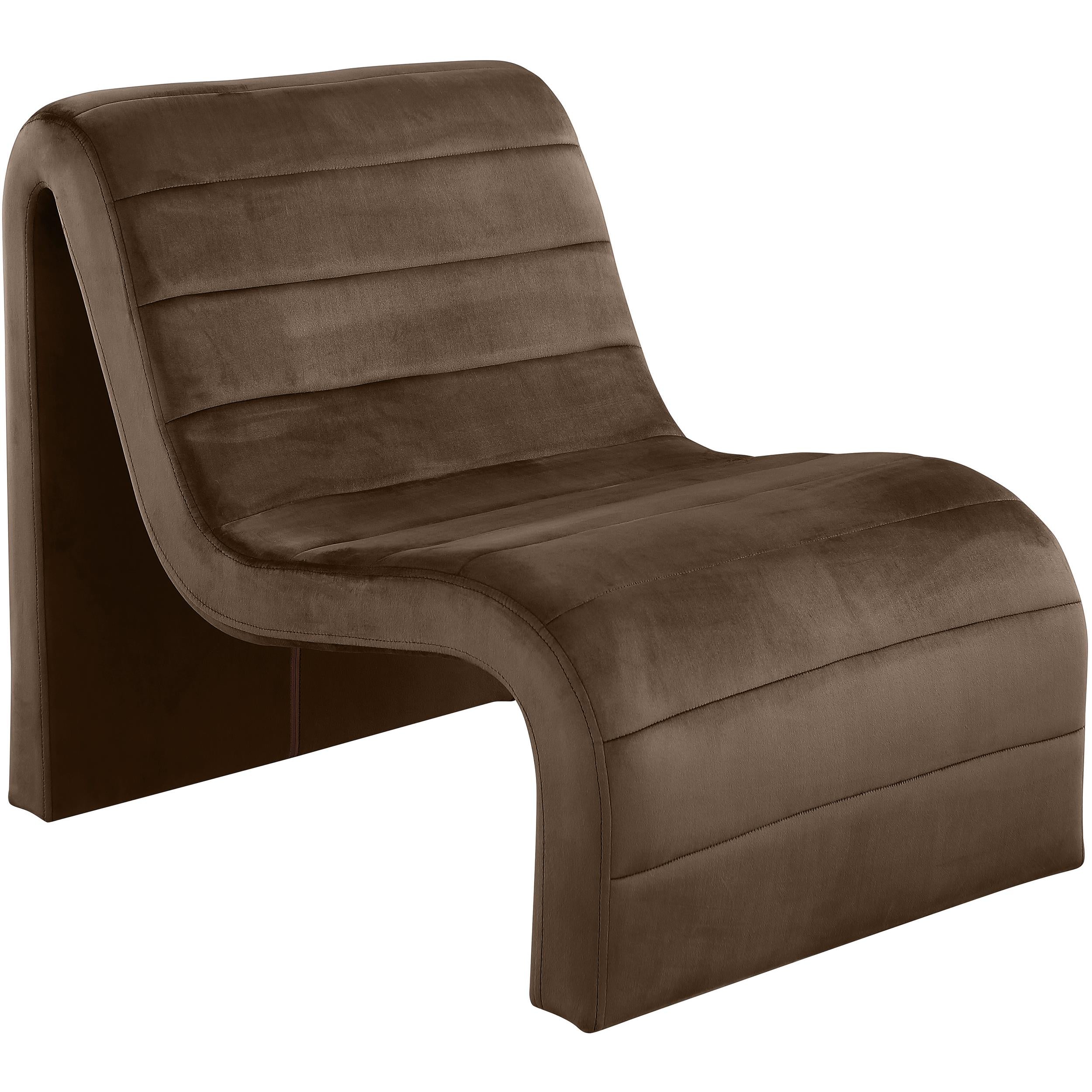 Meridian Ivy Brown Velvet Accent Chair