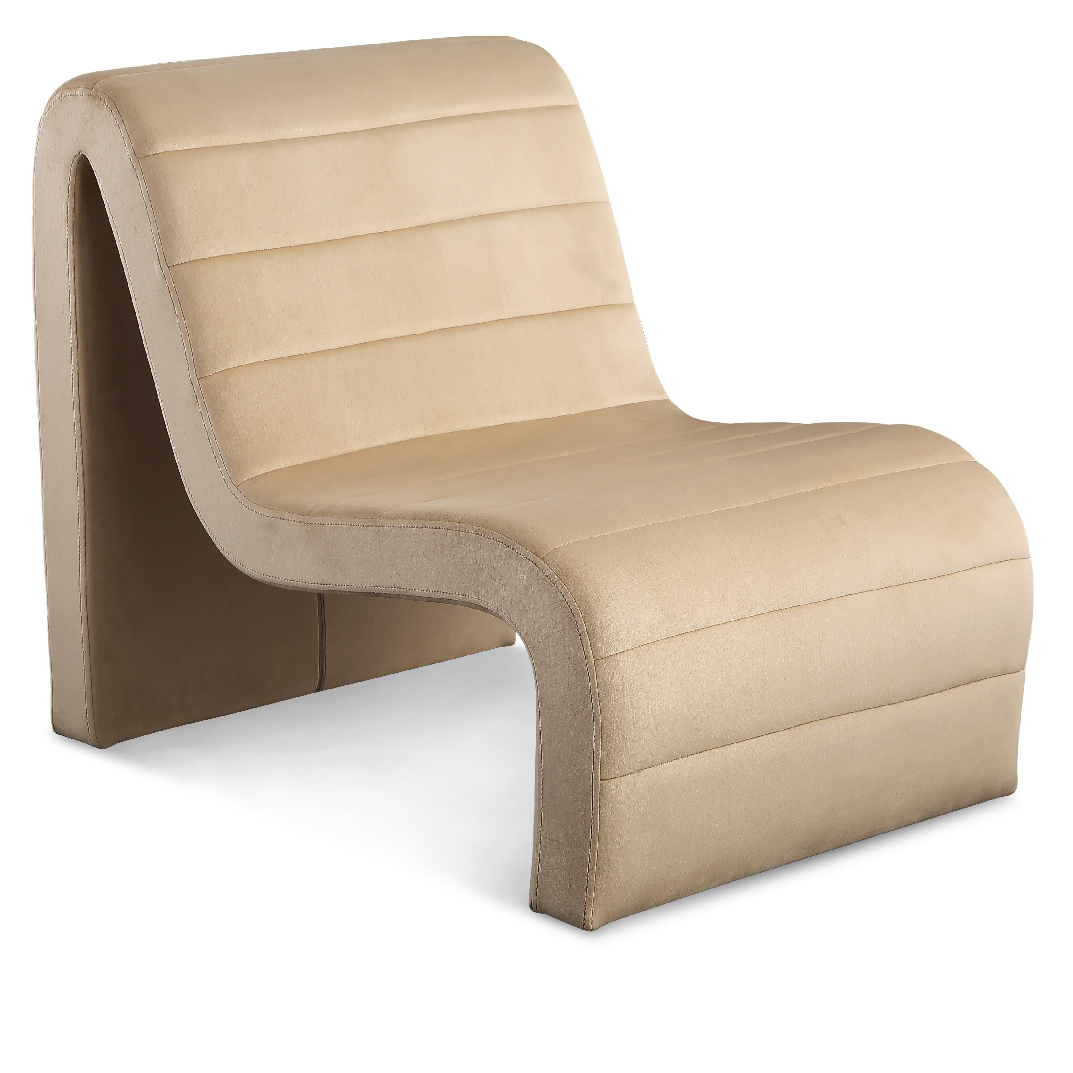 Meridian Ivy Camel Velvet Accent Chair