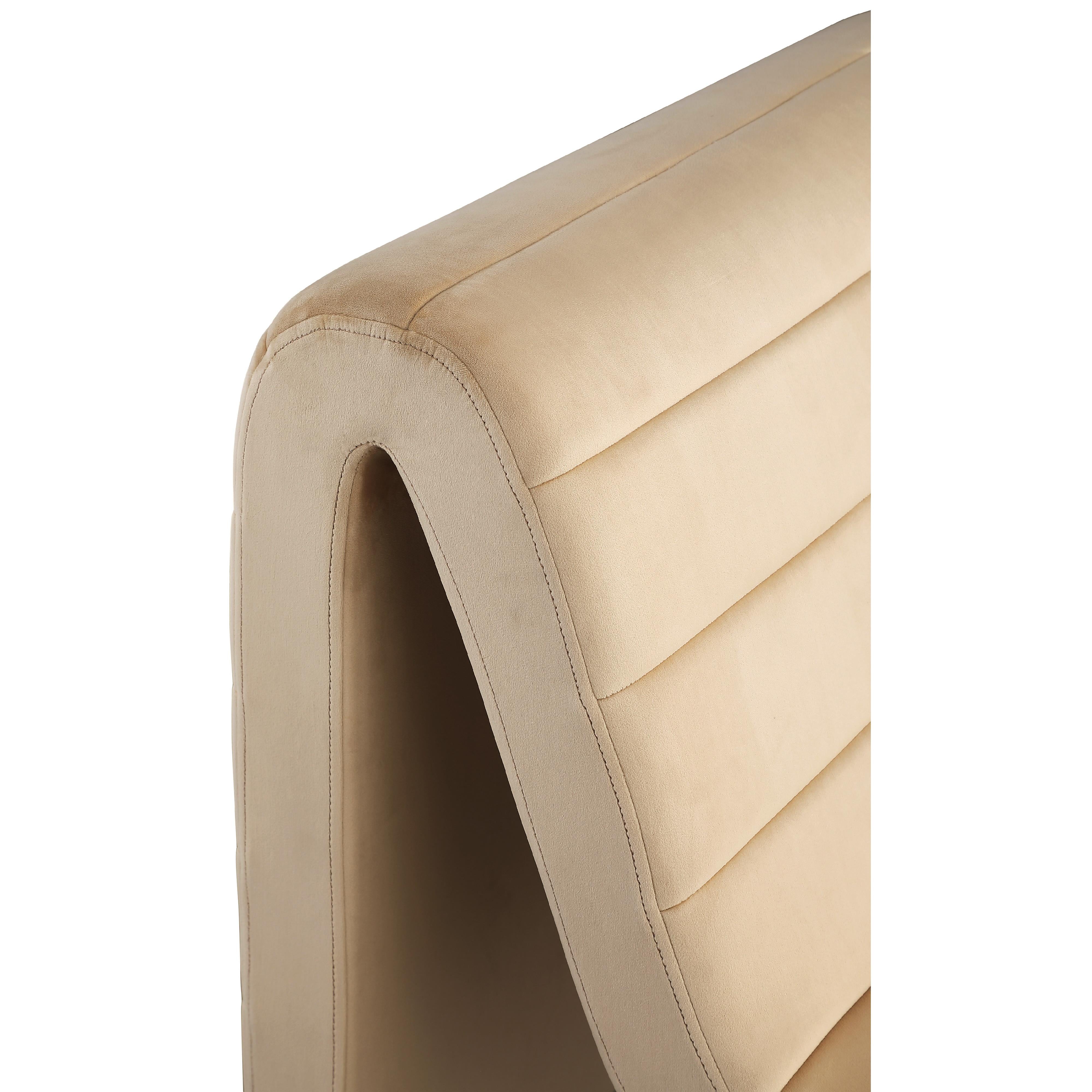 Meridian Ivy Camel Velvet Accent Chair