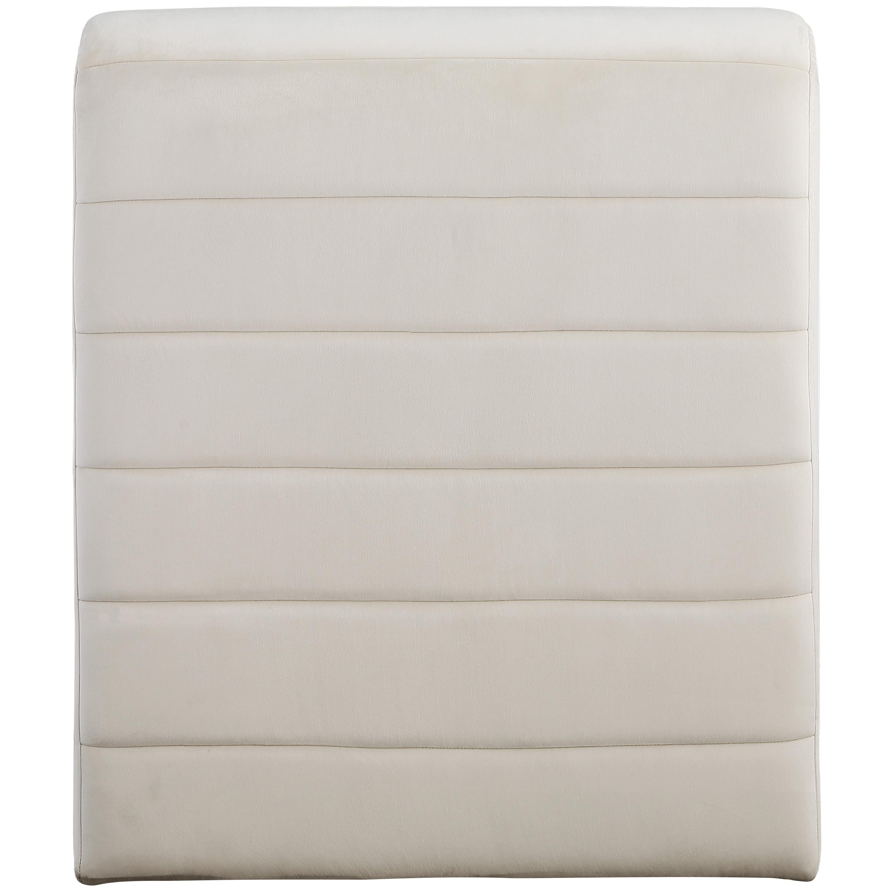 Meridian Ivy Cream Velvet Accent Chair