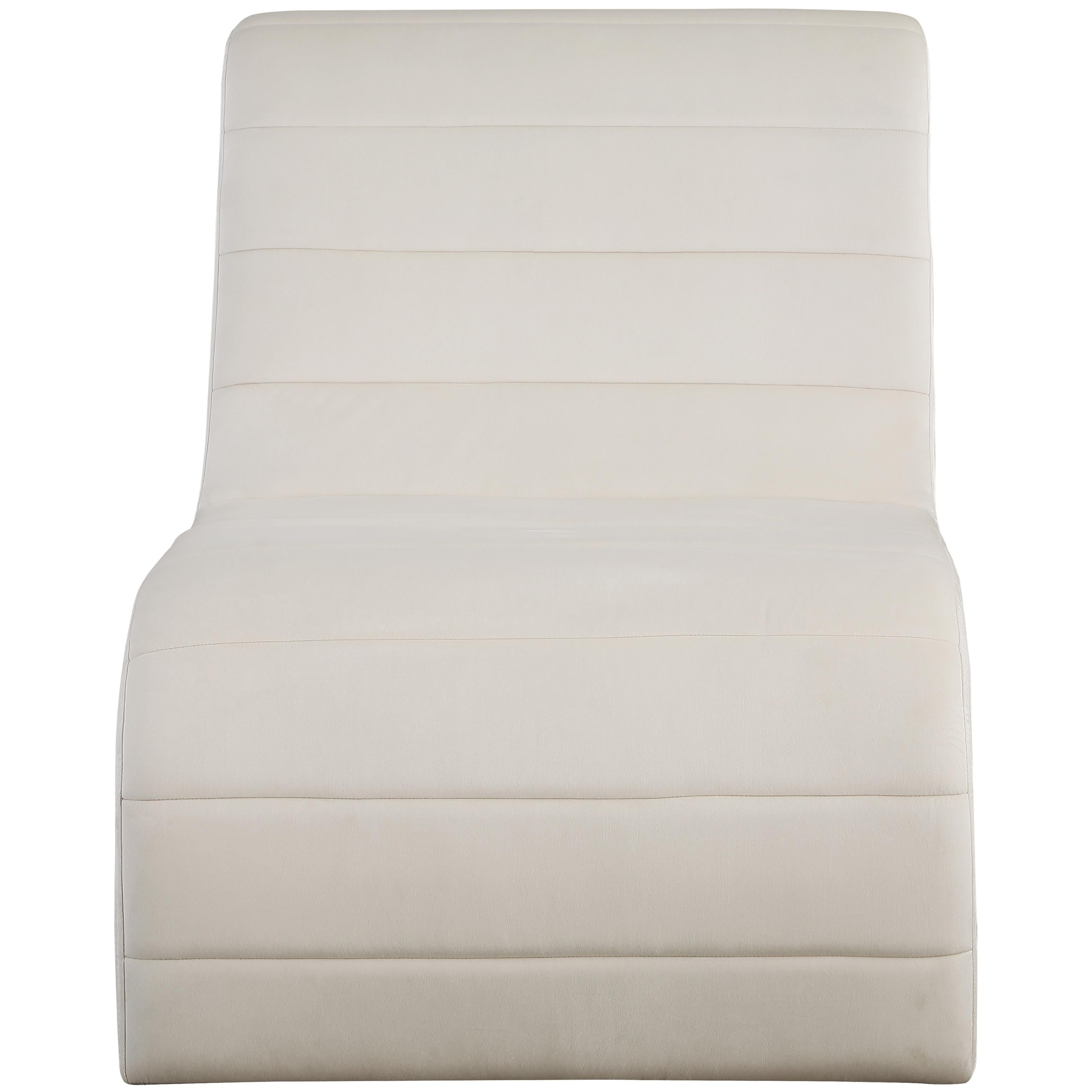 Meridian Ivy Cream Velvet Accent Chair