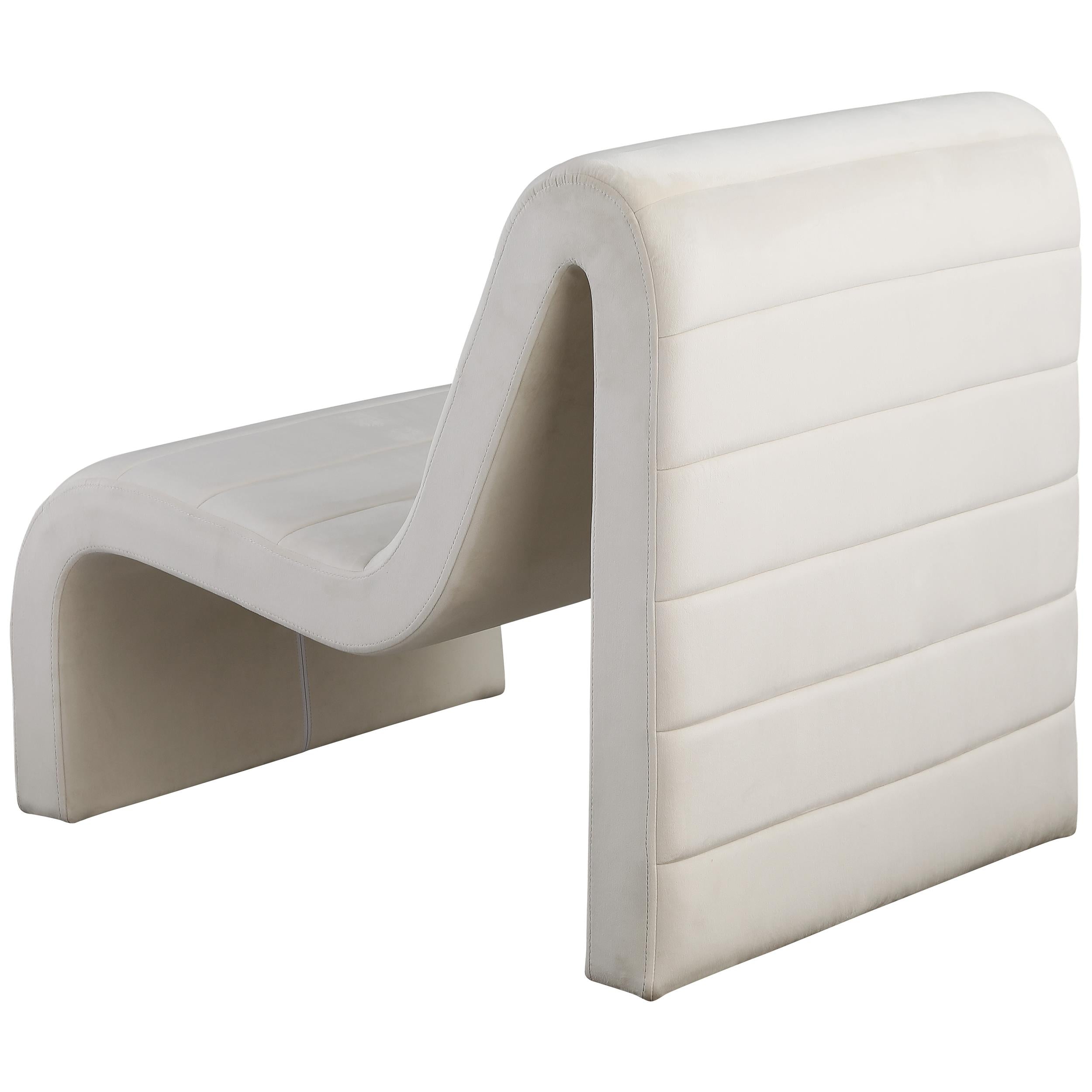 Meridian Ivy Cream Velvet Accent Chair