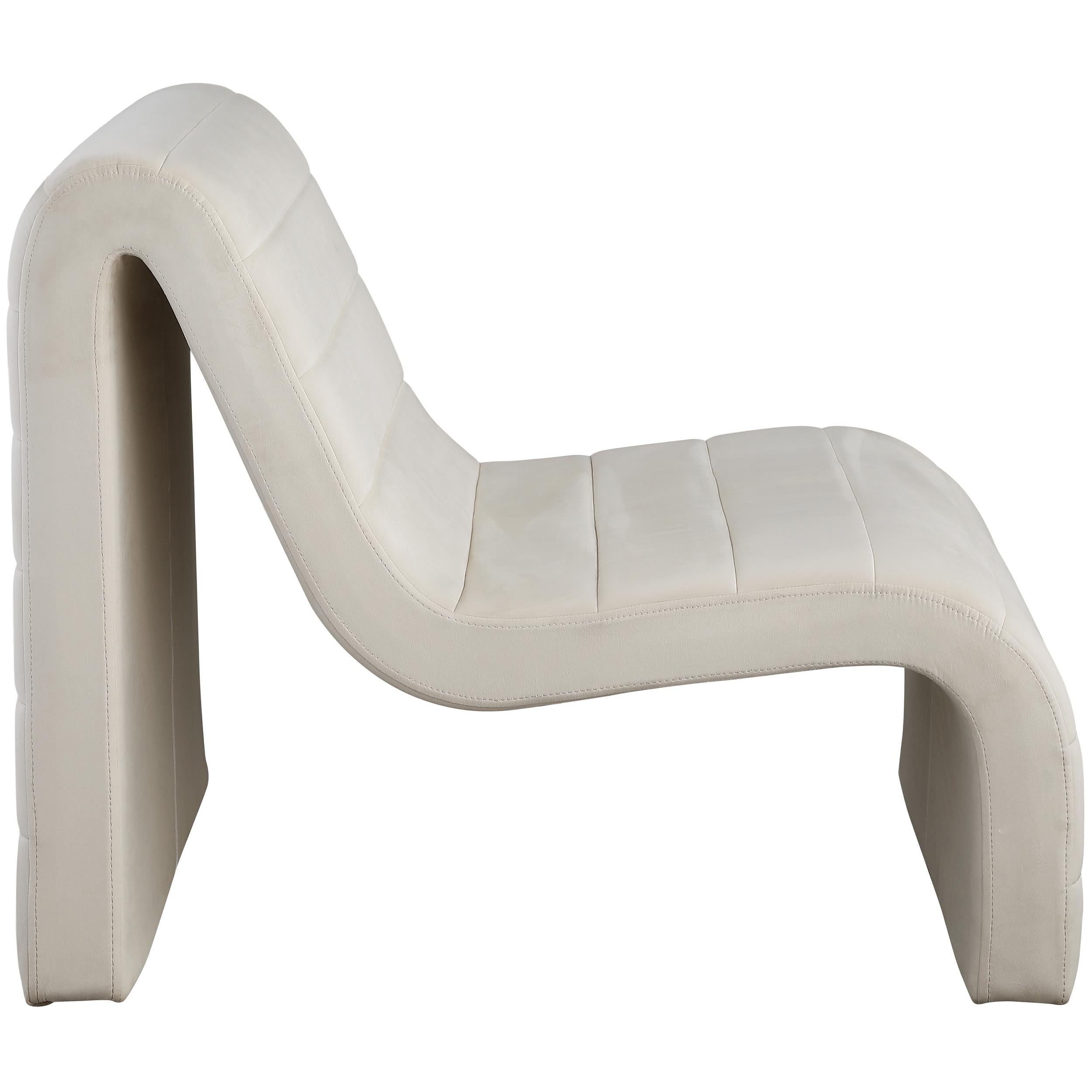 Meridian Ivy Cream Velvet Accent Chair
