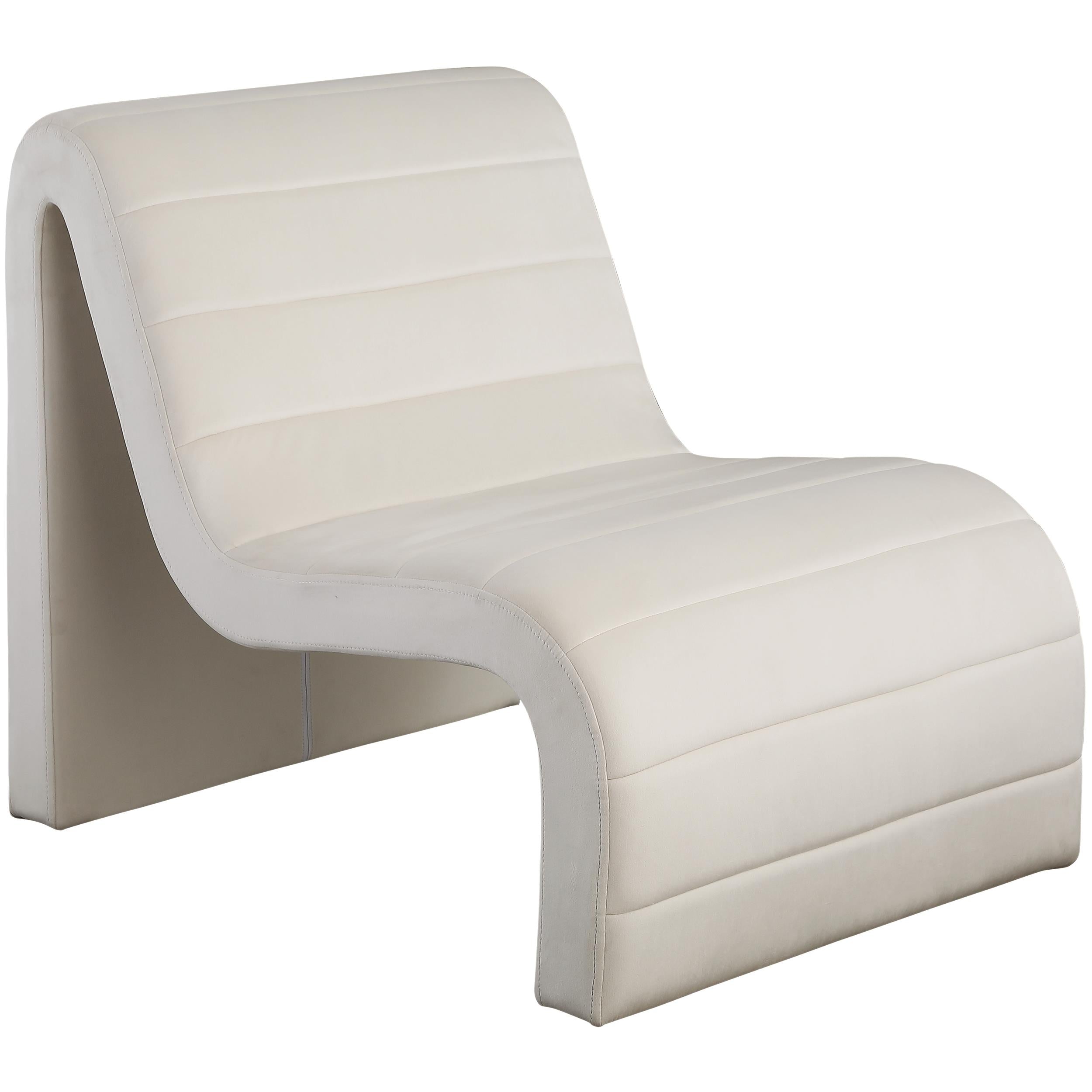 Meridian Ivy Cream Velvet Accent Chair