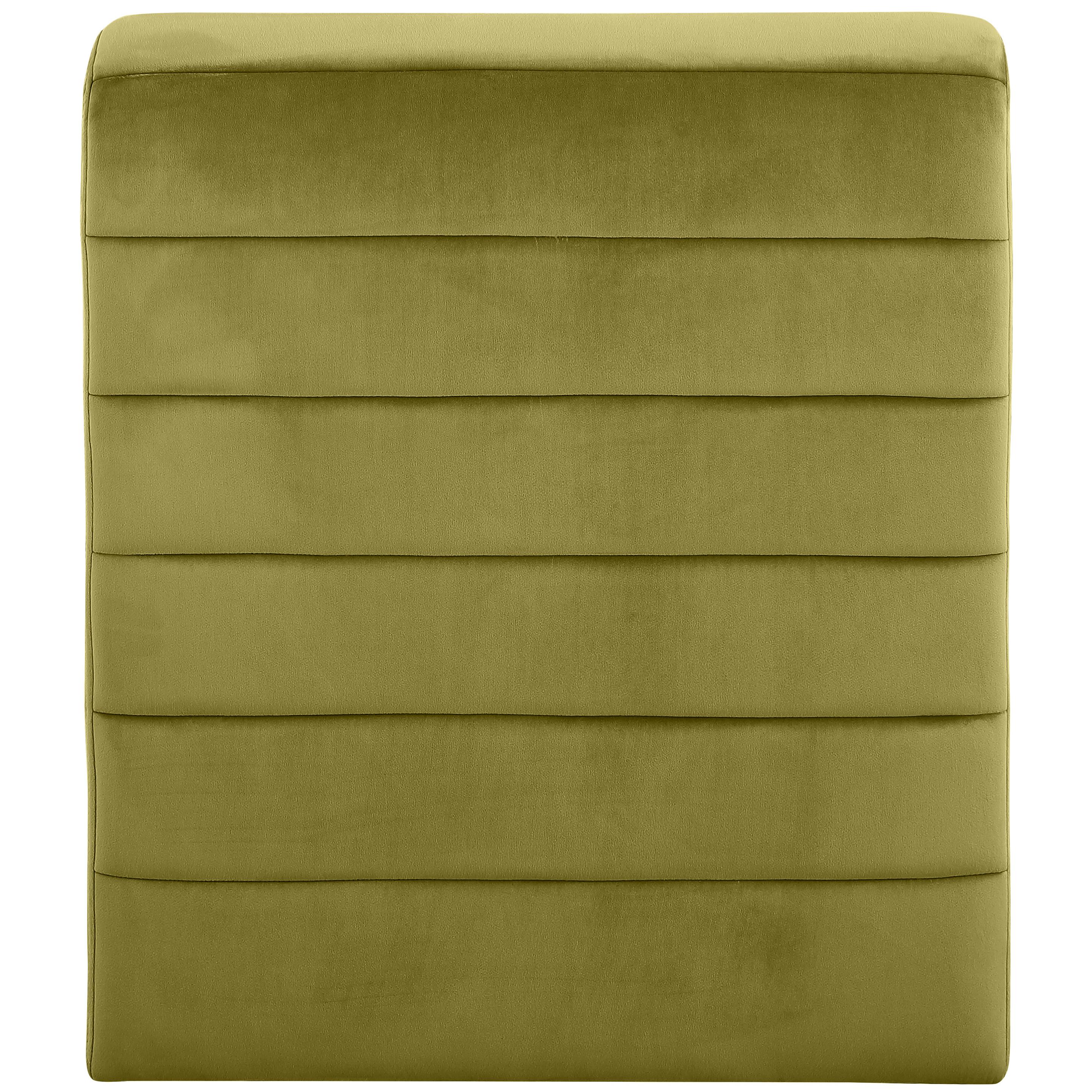 Meridian Ivy Olive Velvet Accent Chair