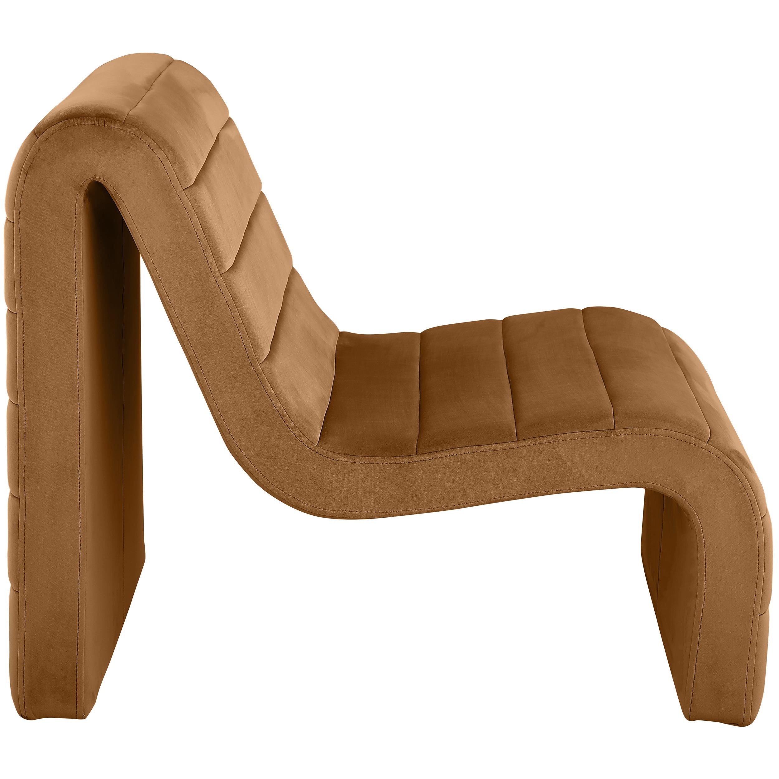 Meridian Ivy Saddle Velvet Accent Chair