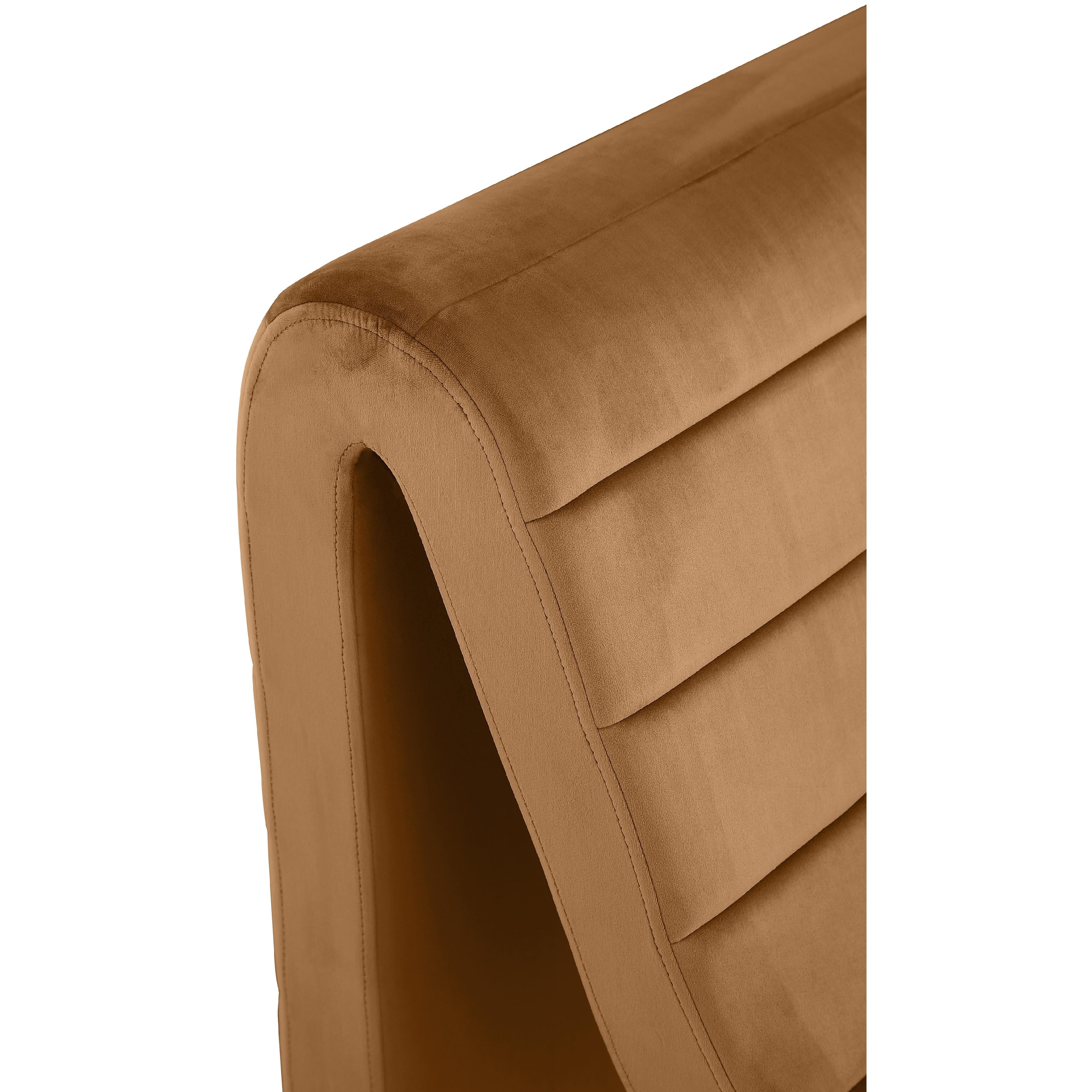 Meridian Ivy Saddle Velvet Accent Chair