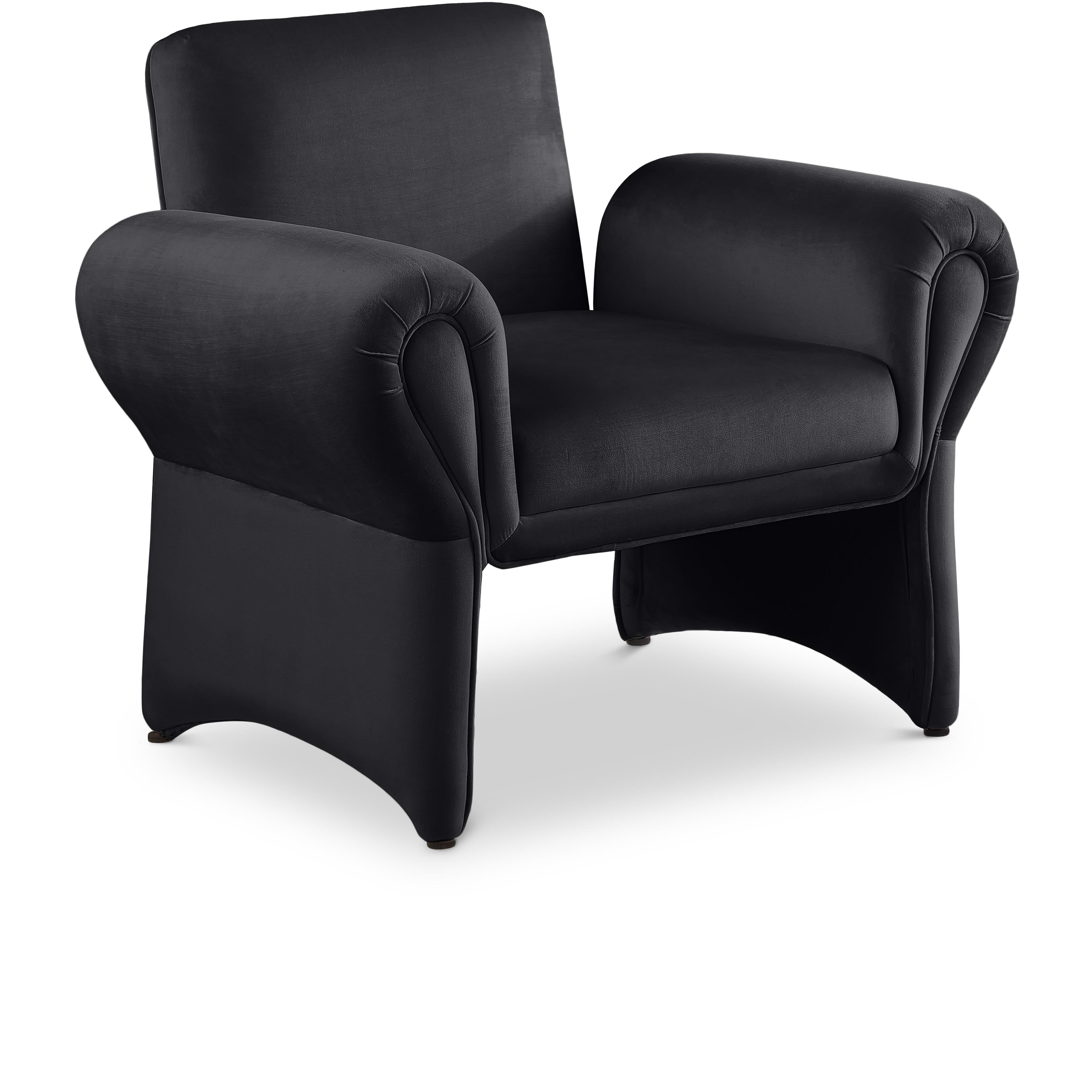 Meridian Fleurette Black Velvet Accent Chair