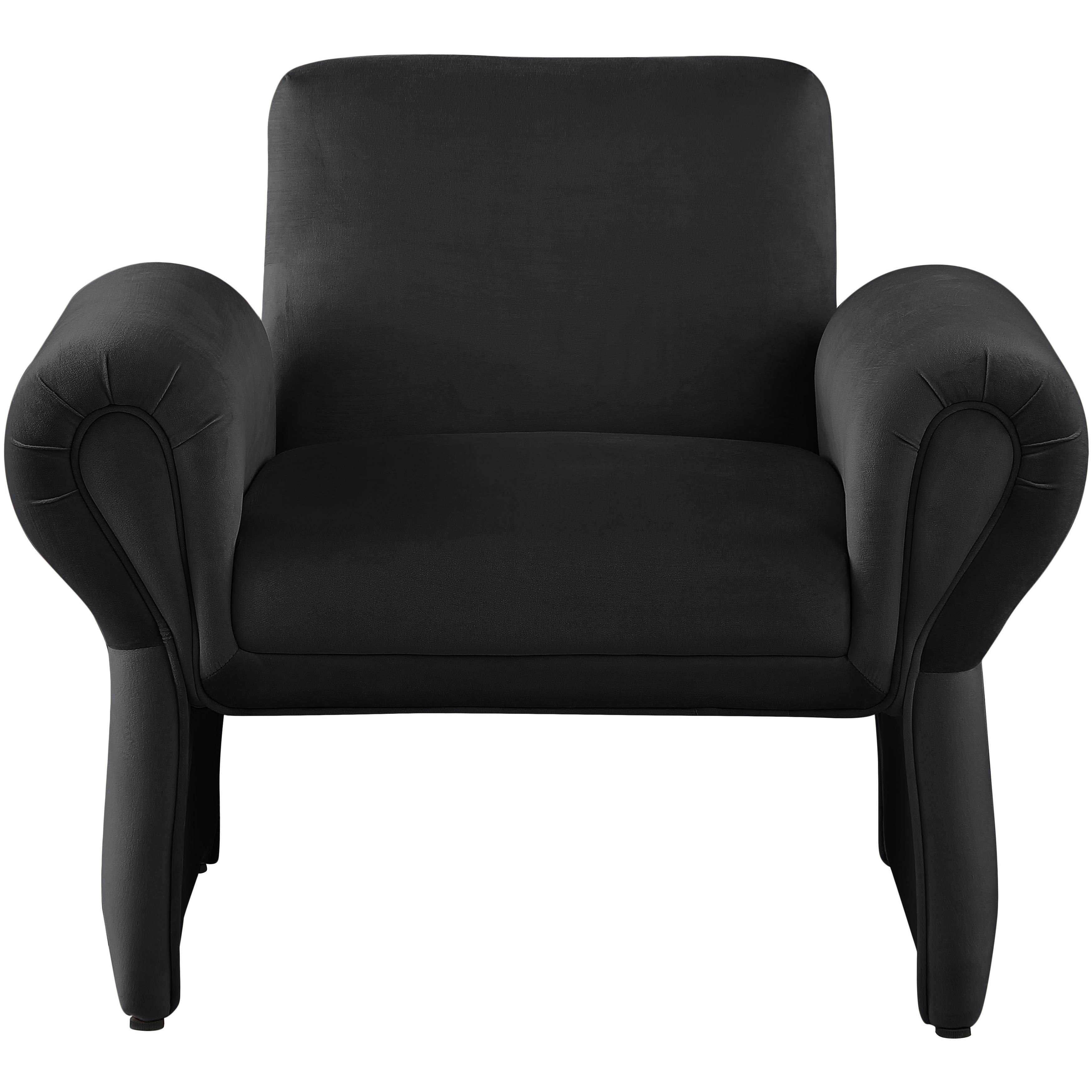 Meridian Fleurette Black Velvet Accent Chair