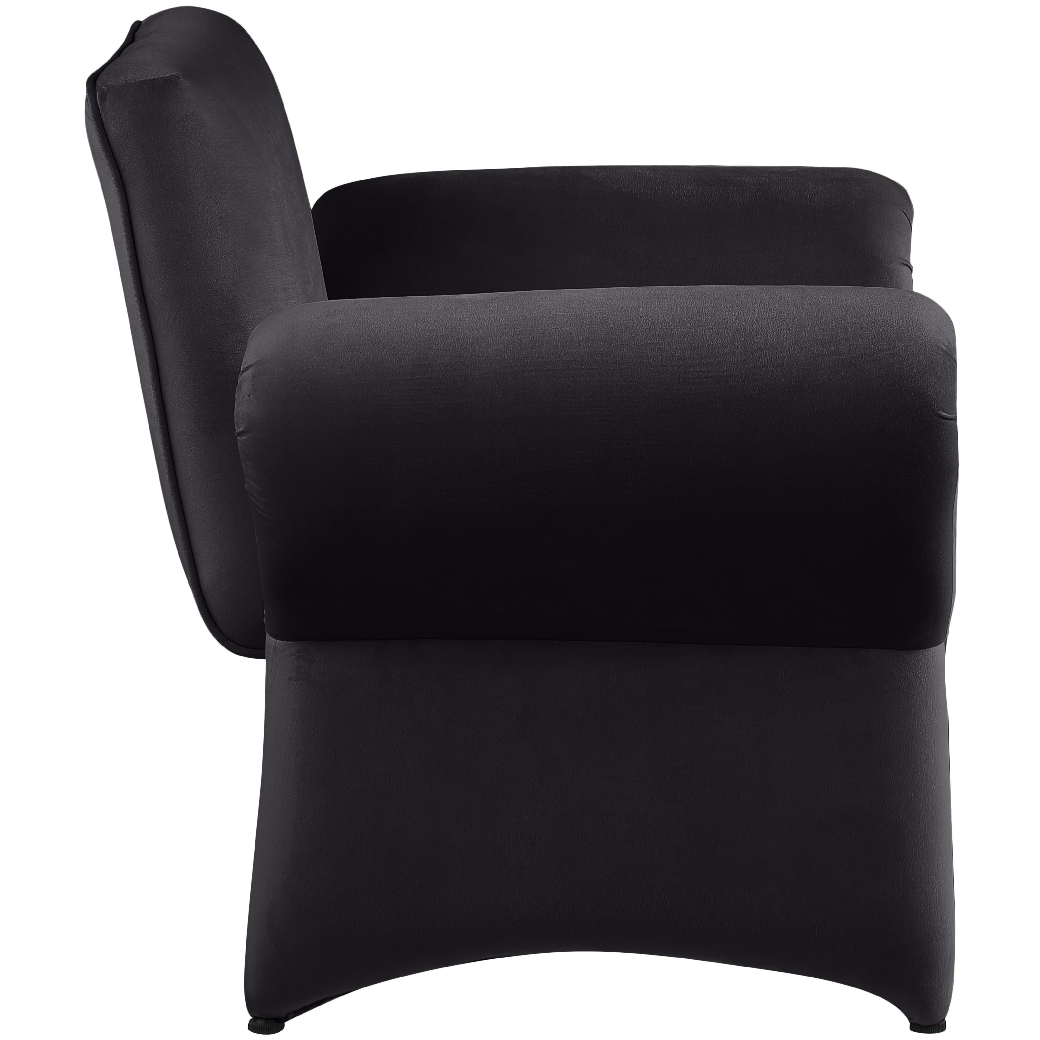 Meridian Fleurette Black Velvet Accent Chair