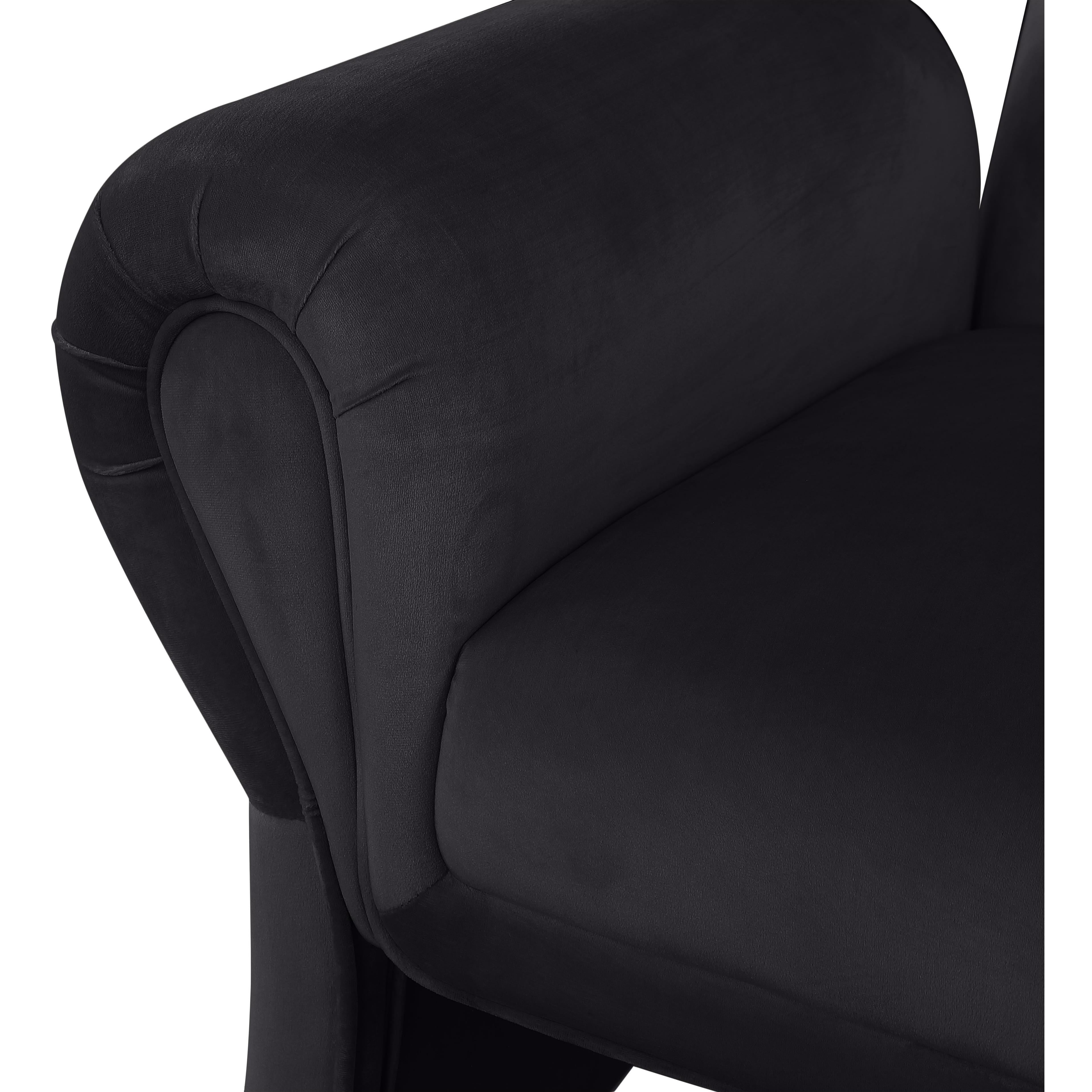 Meridian Fleurette Black Velvet Accent Chair