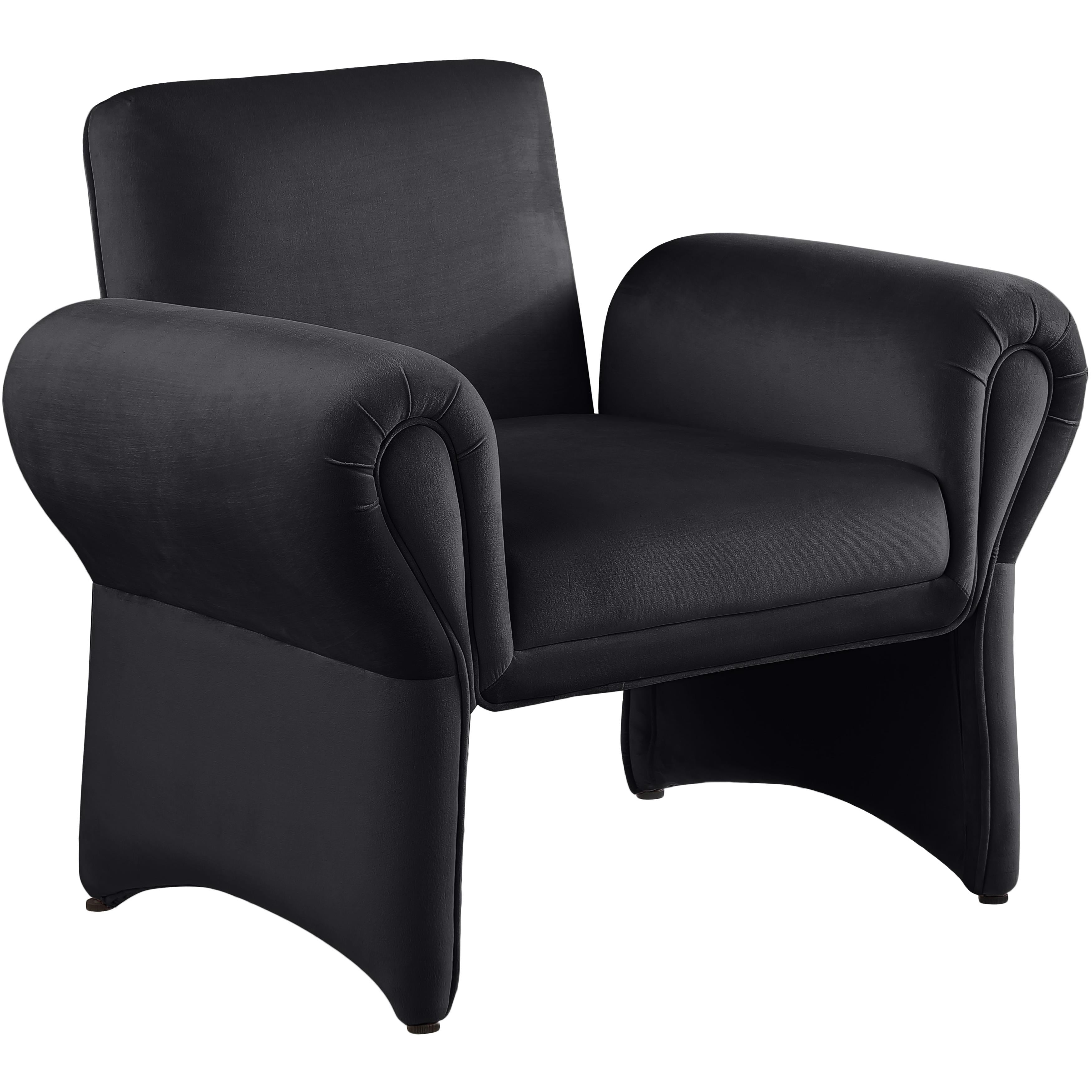 Meridian Fleurette Black Velvet Accent Chair