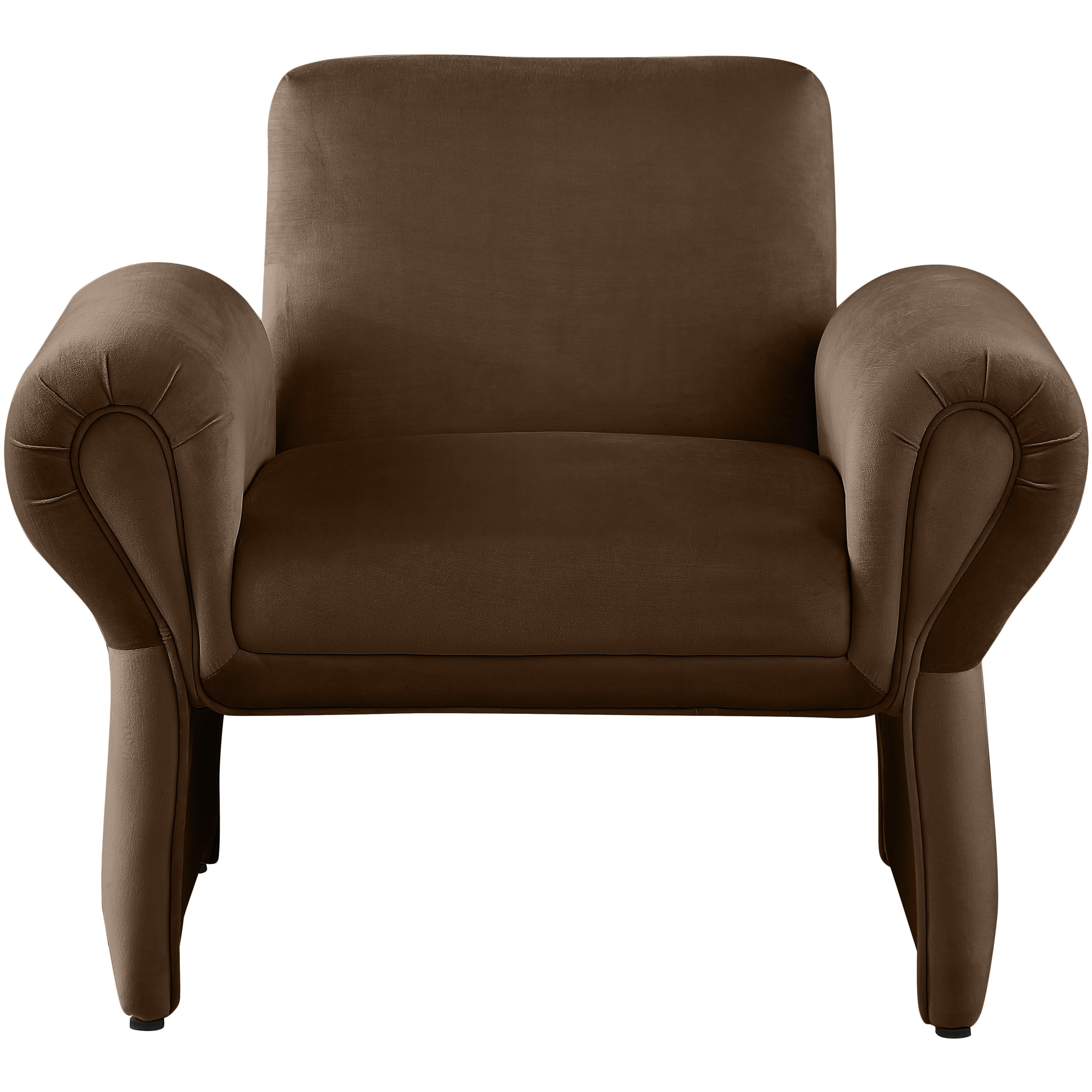 Meridian Fleurette Brown Velvet Accent Chair