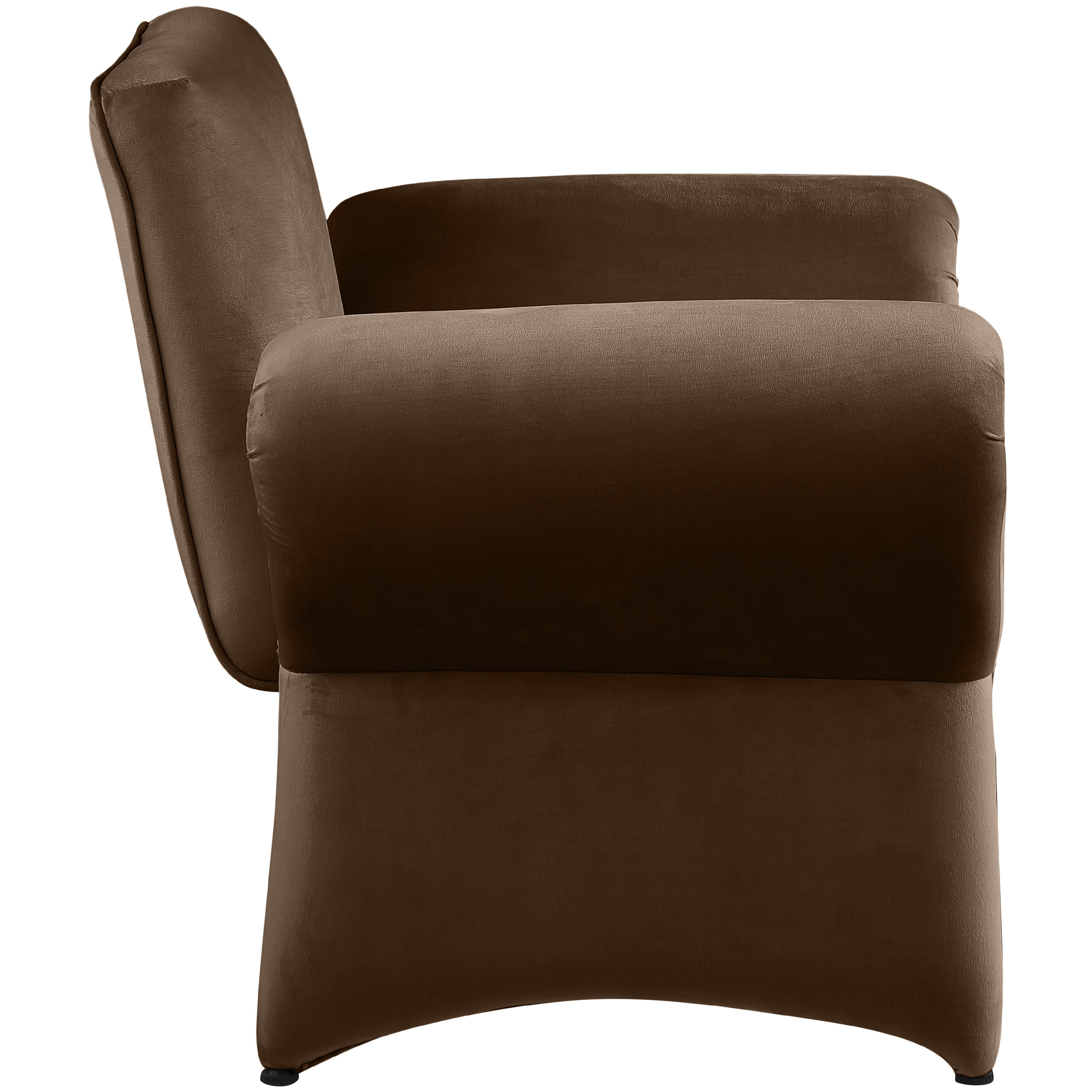 Meridian Fleurette Brown Velvet Accent Chair