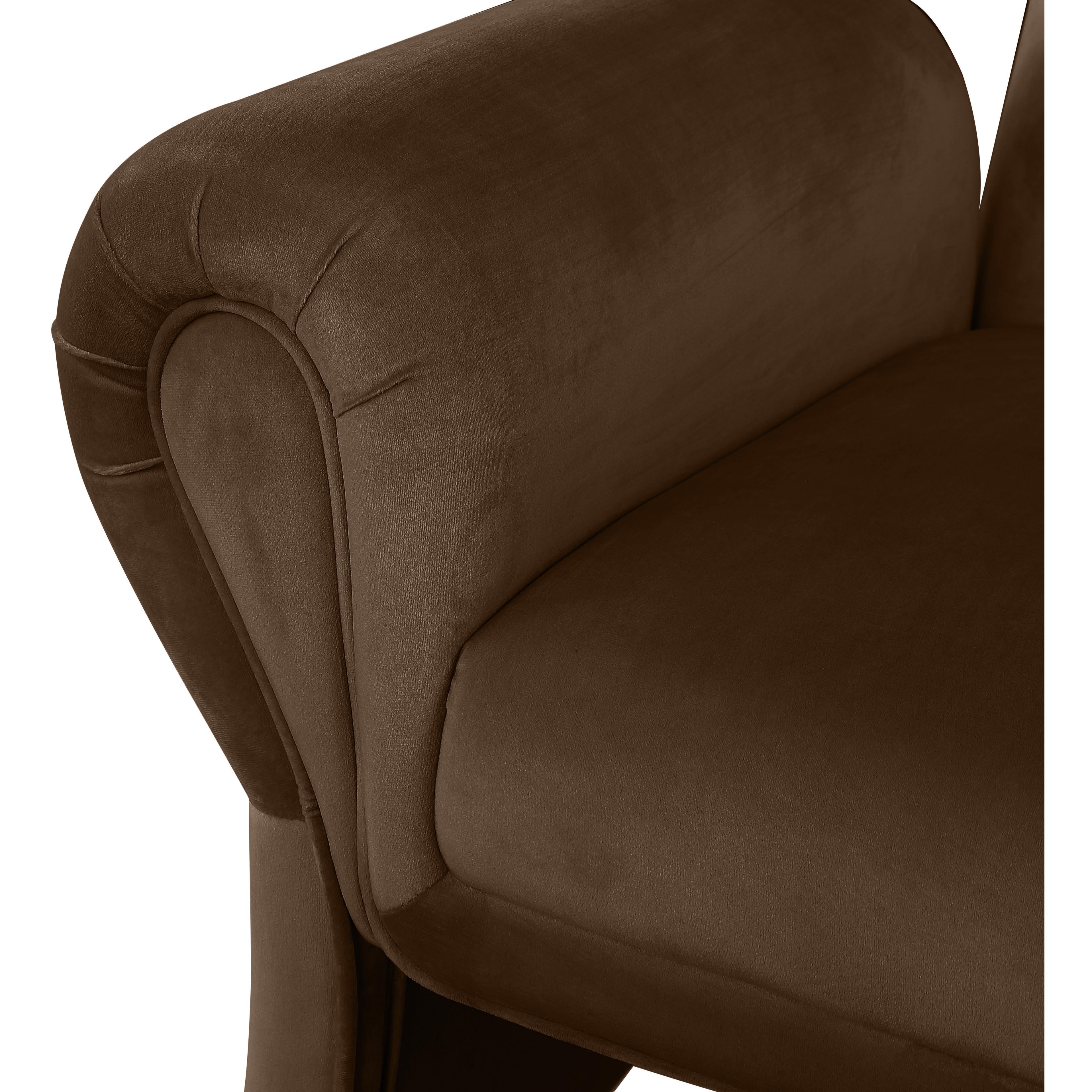 Meridian Fleurette Brown Velvet Accent Chair