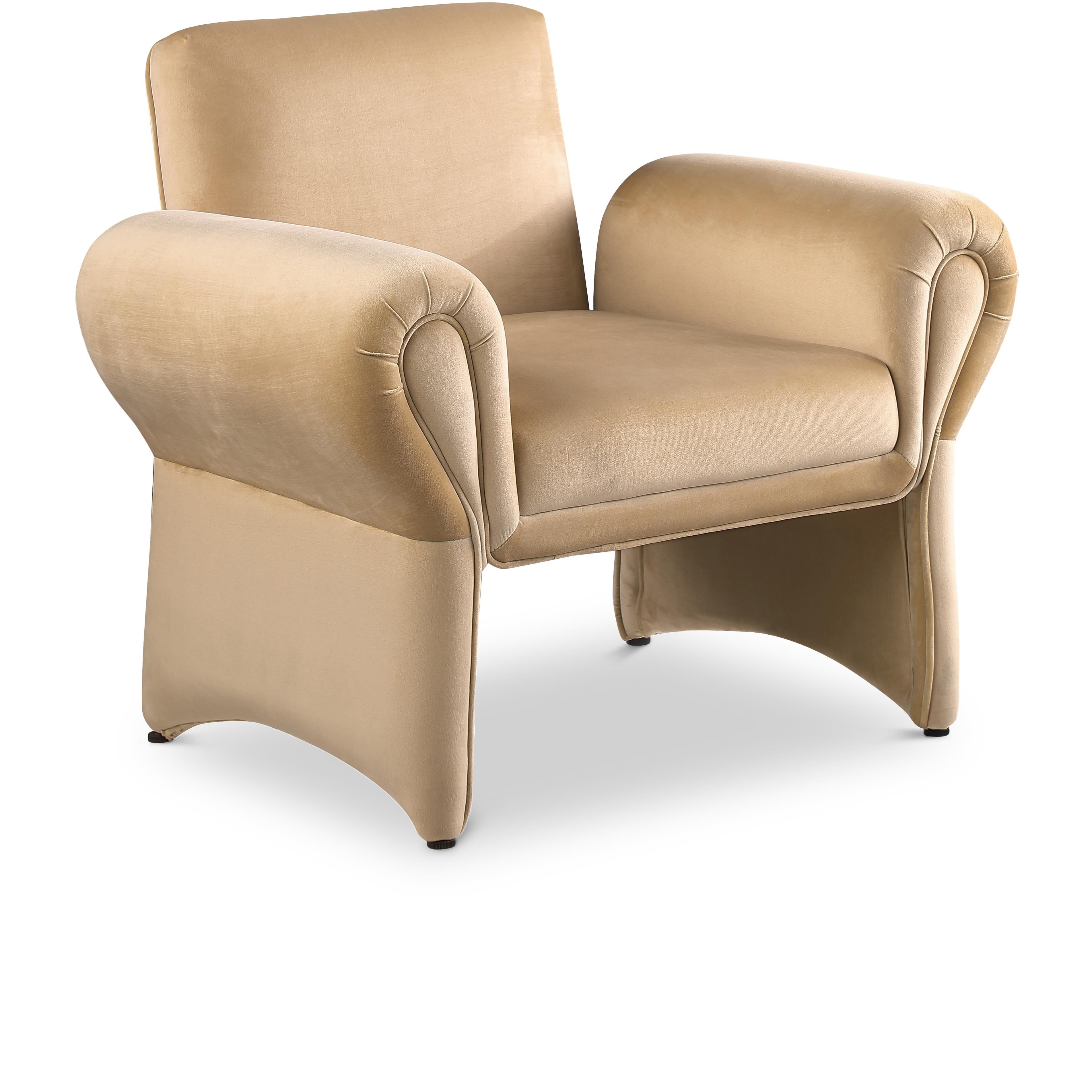 Meridian Fleurette Camel Velvet Accent Chair