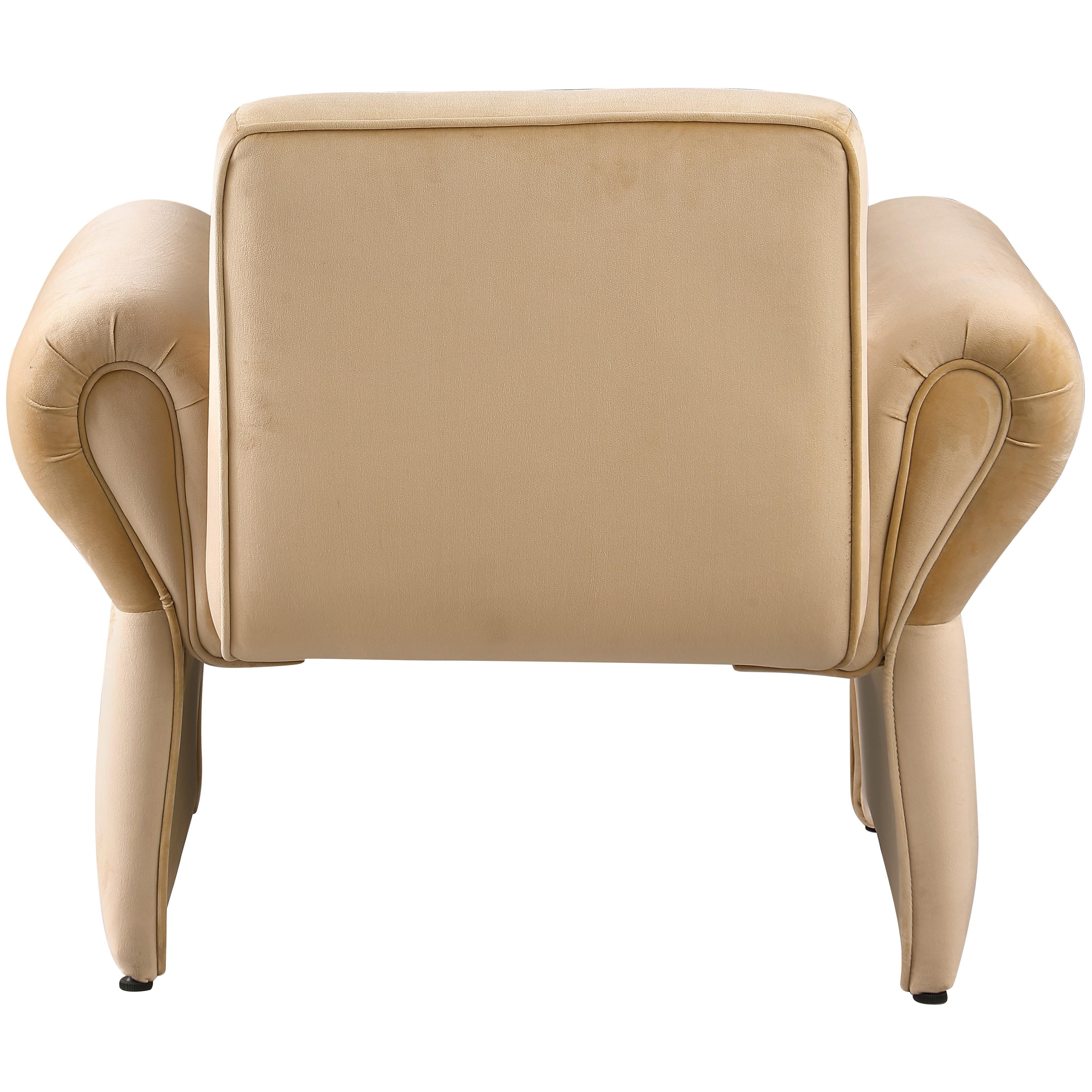 Meridian Fleurette Camel Velvet Accent Chair
