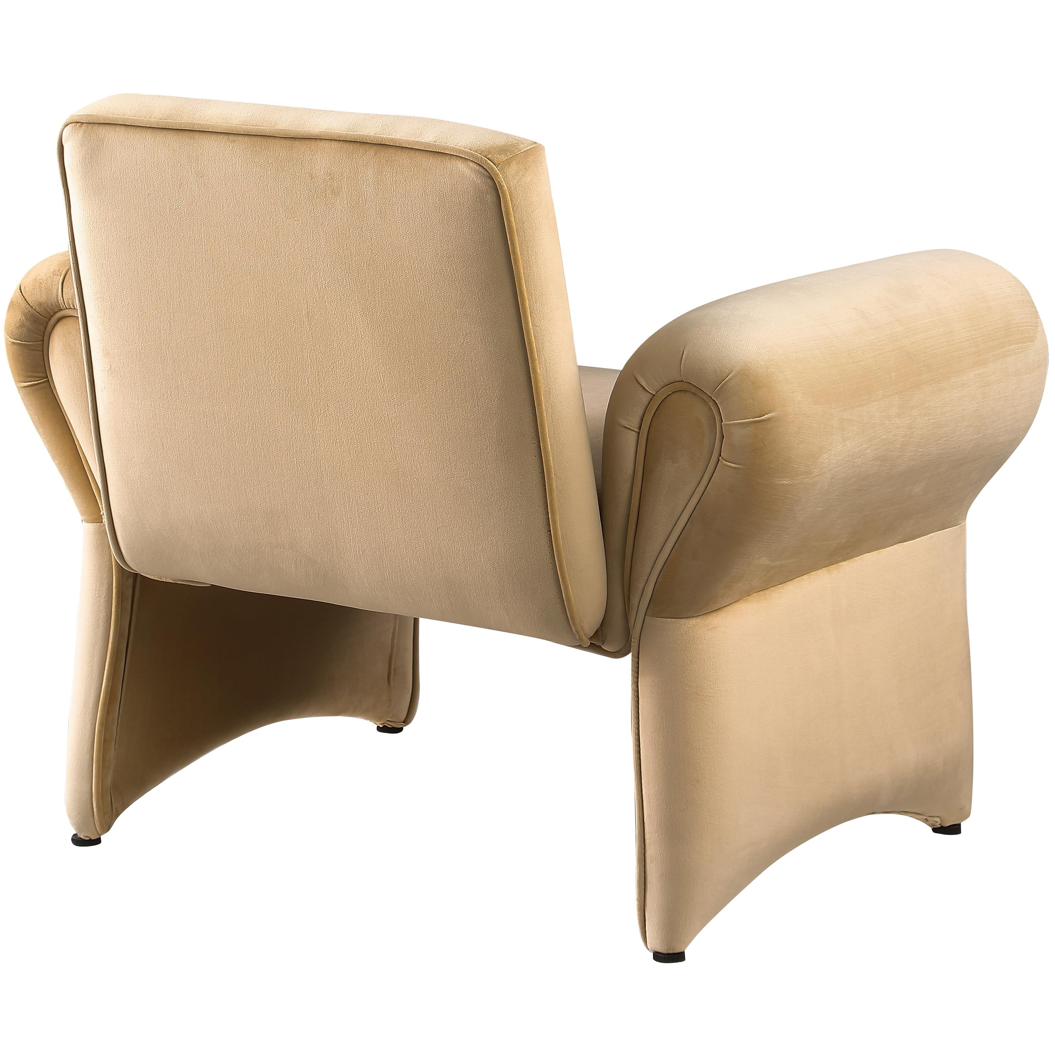 Meridian Fleurette Camel Velvet Accent Chair