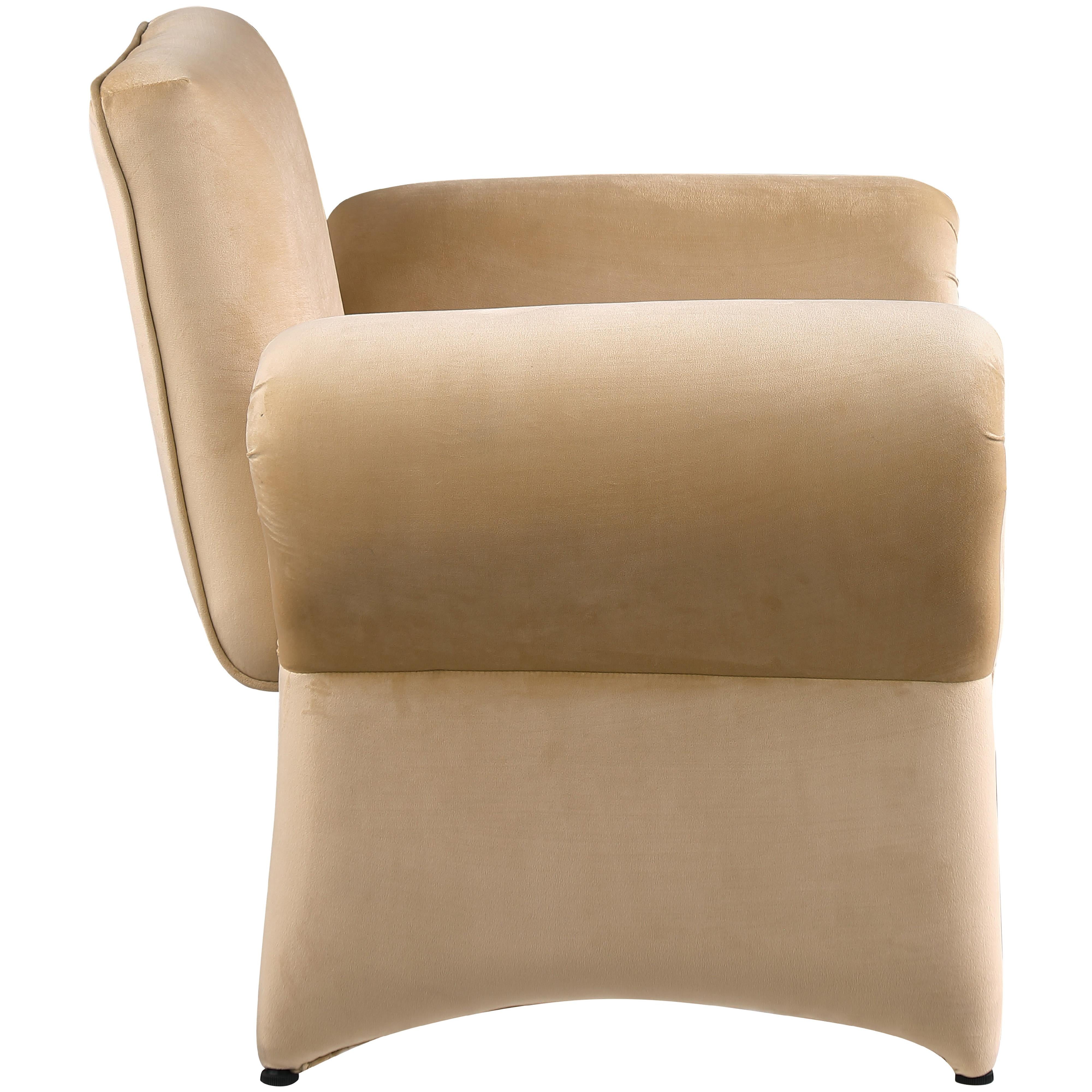 Meridian Fleurette Camel Velvet Accent Chair