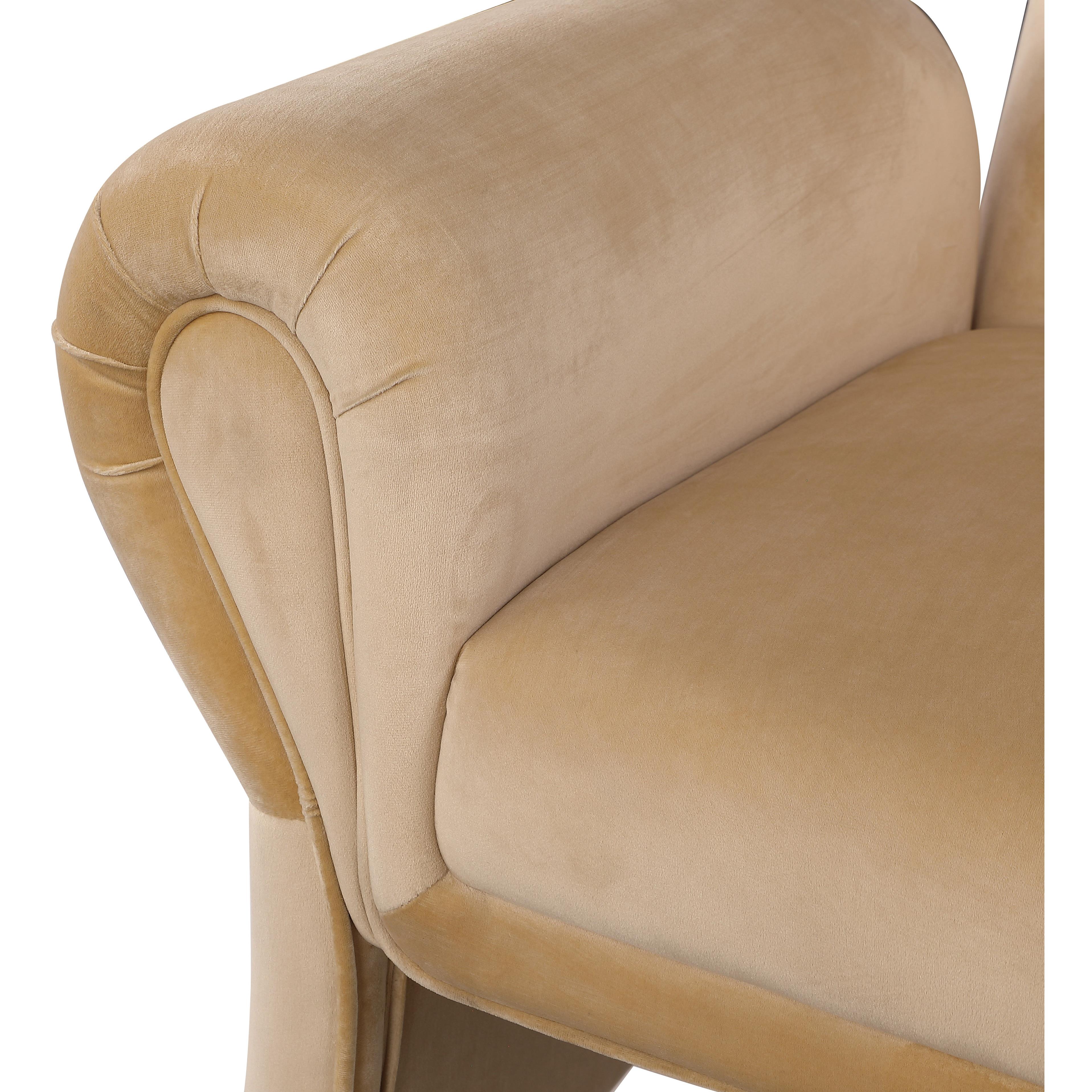 Meridian Fleurette Camel Velvet Accent Chair