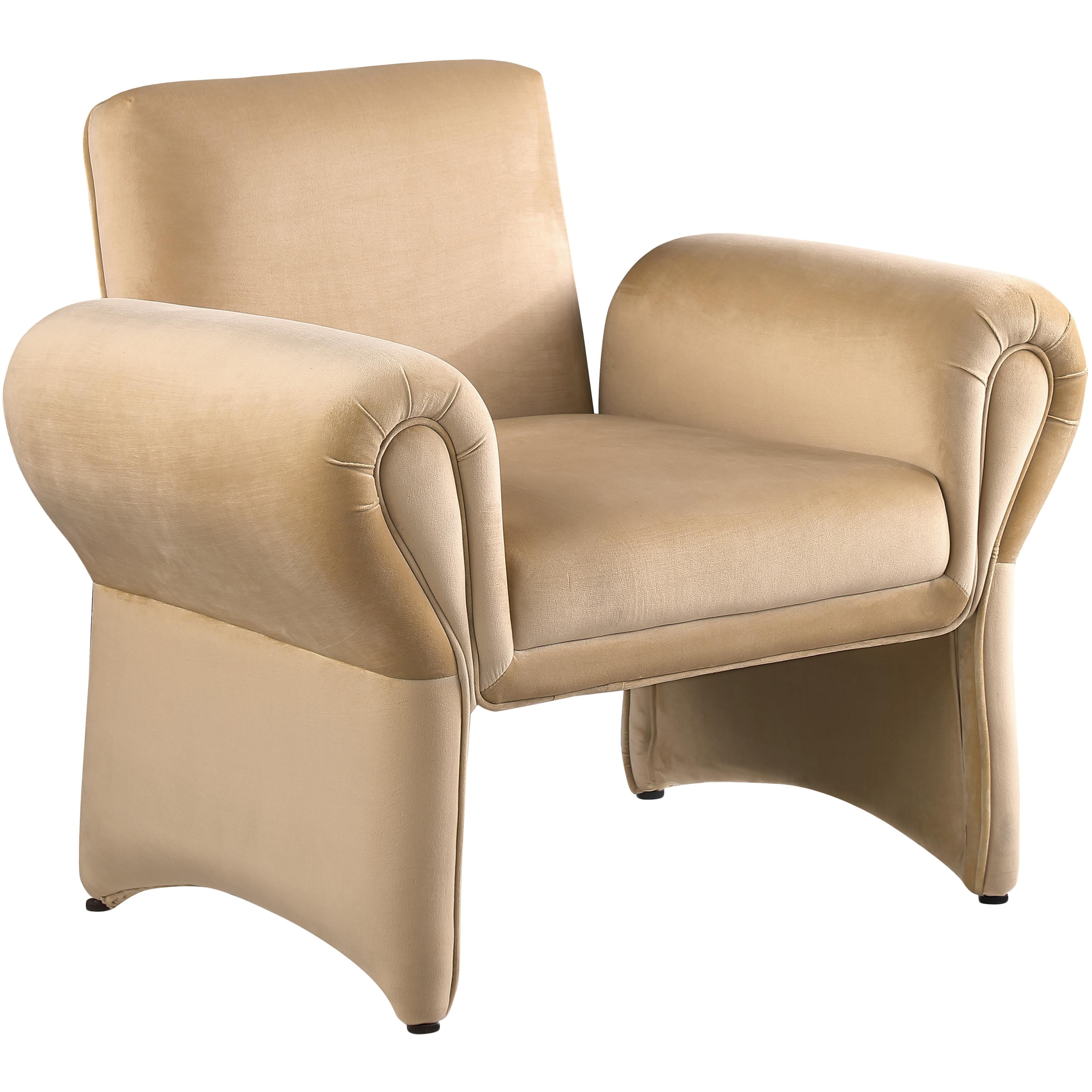 Meridian Fleurette Camel Velvet Accent Chair