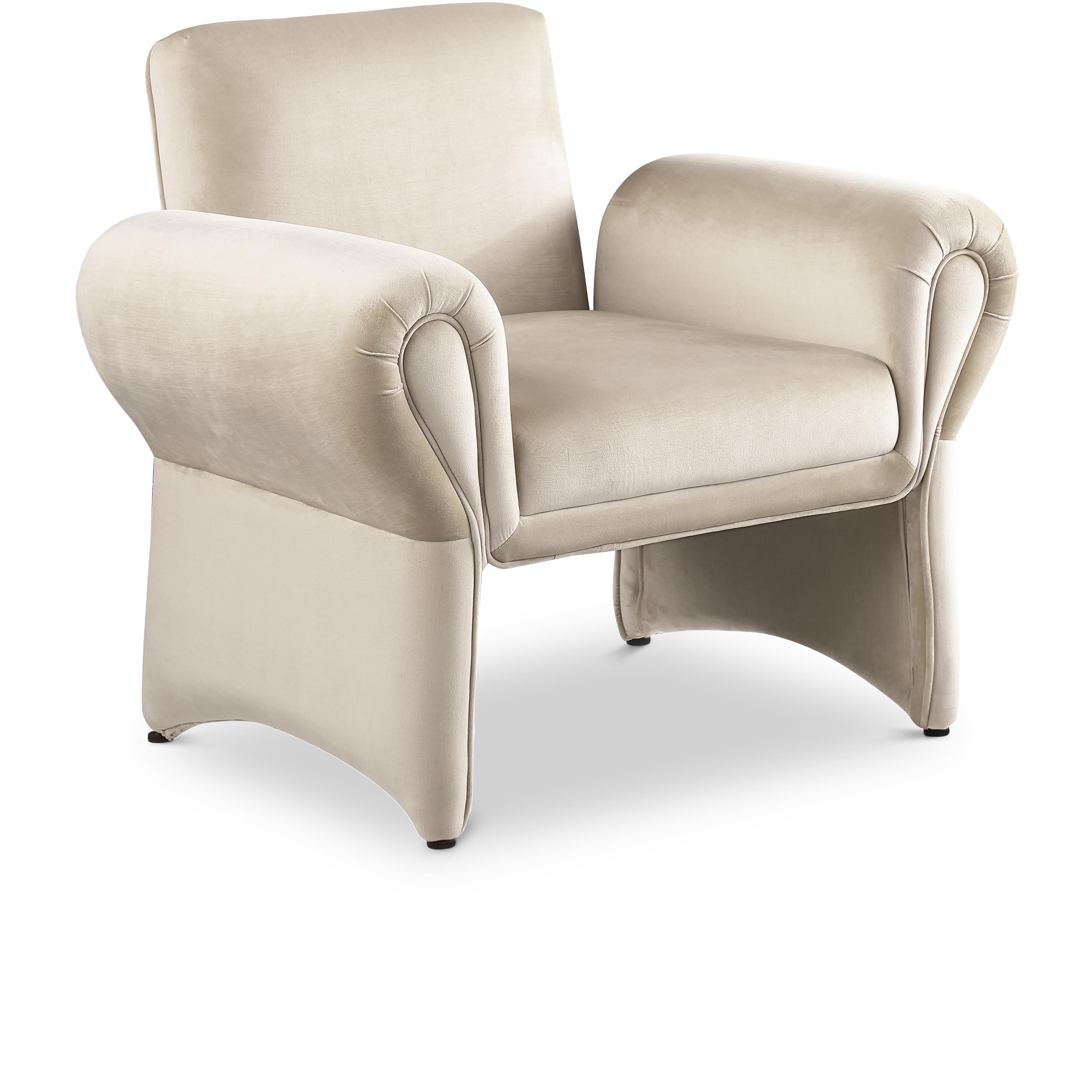Meridian Fleurette Cream Velvet Accent Chair