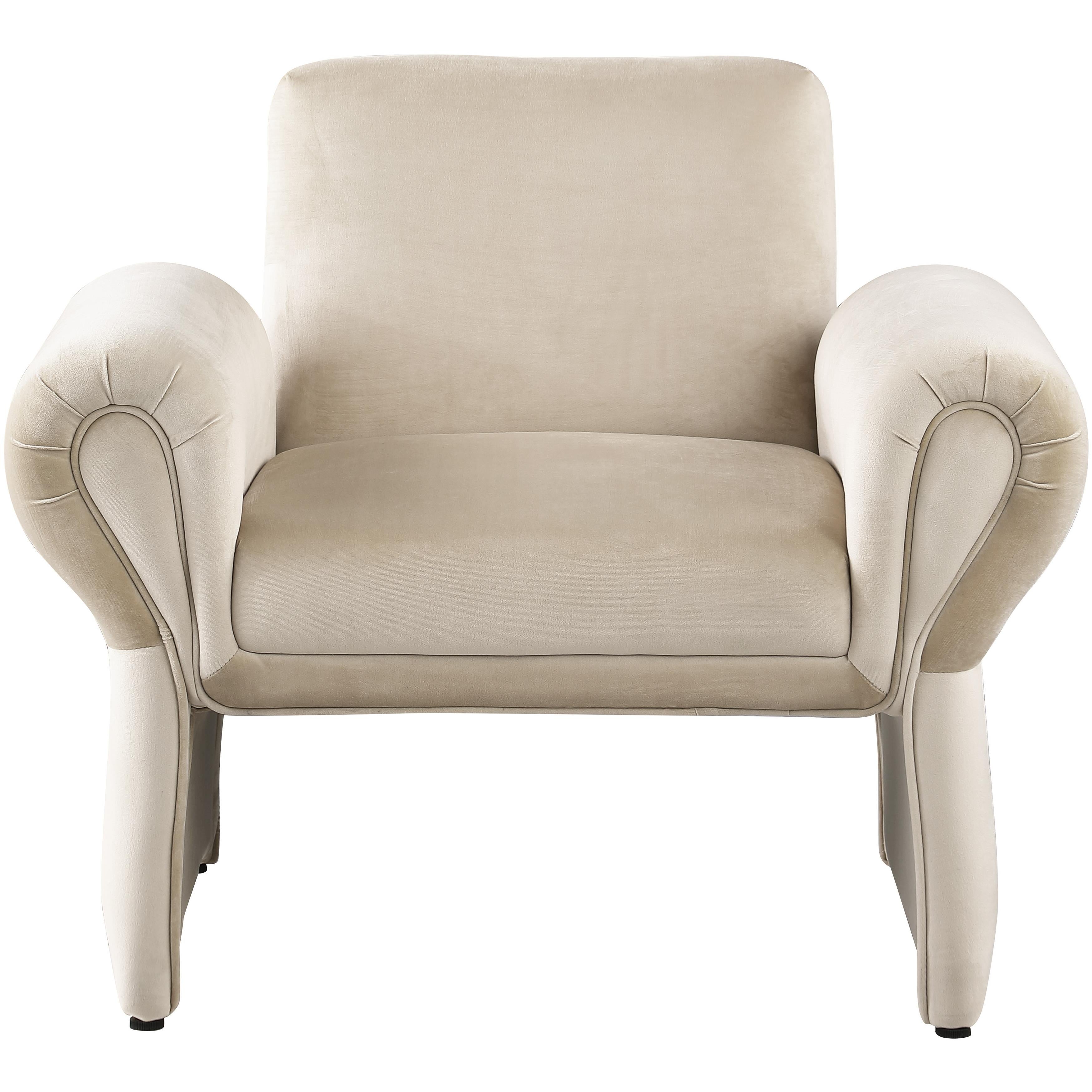 Meridian Fleurette Cream Velvet Accent Chair