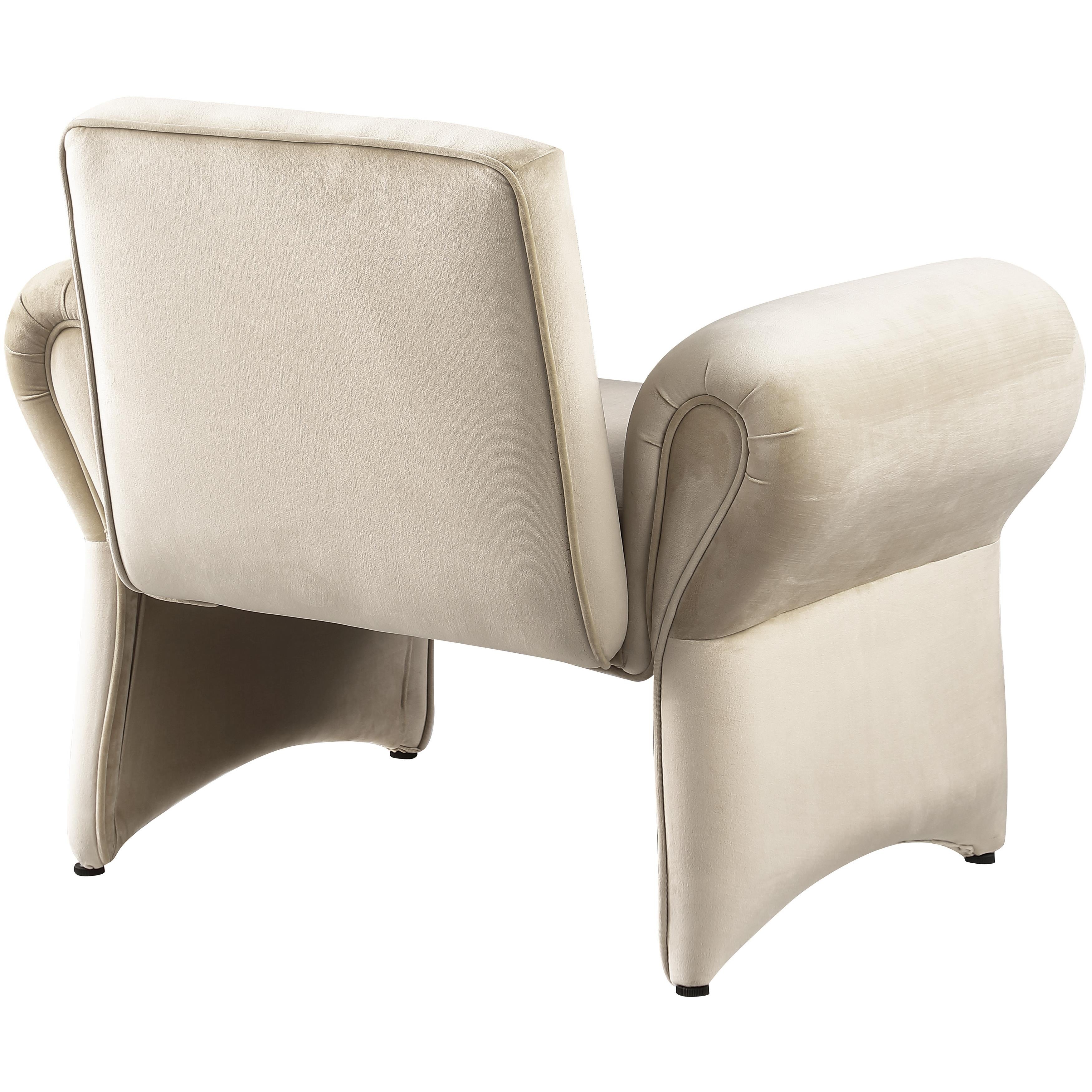 Meridian Fleurette Cream Velvet Accent Chair
