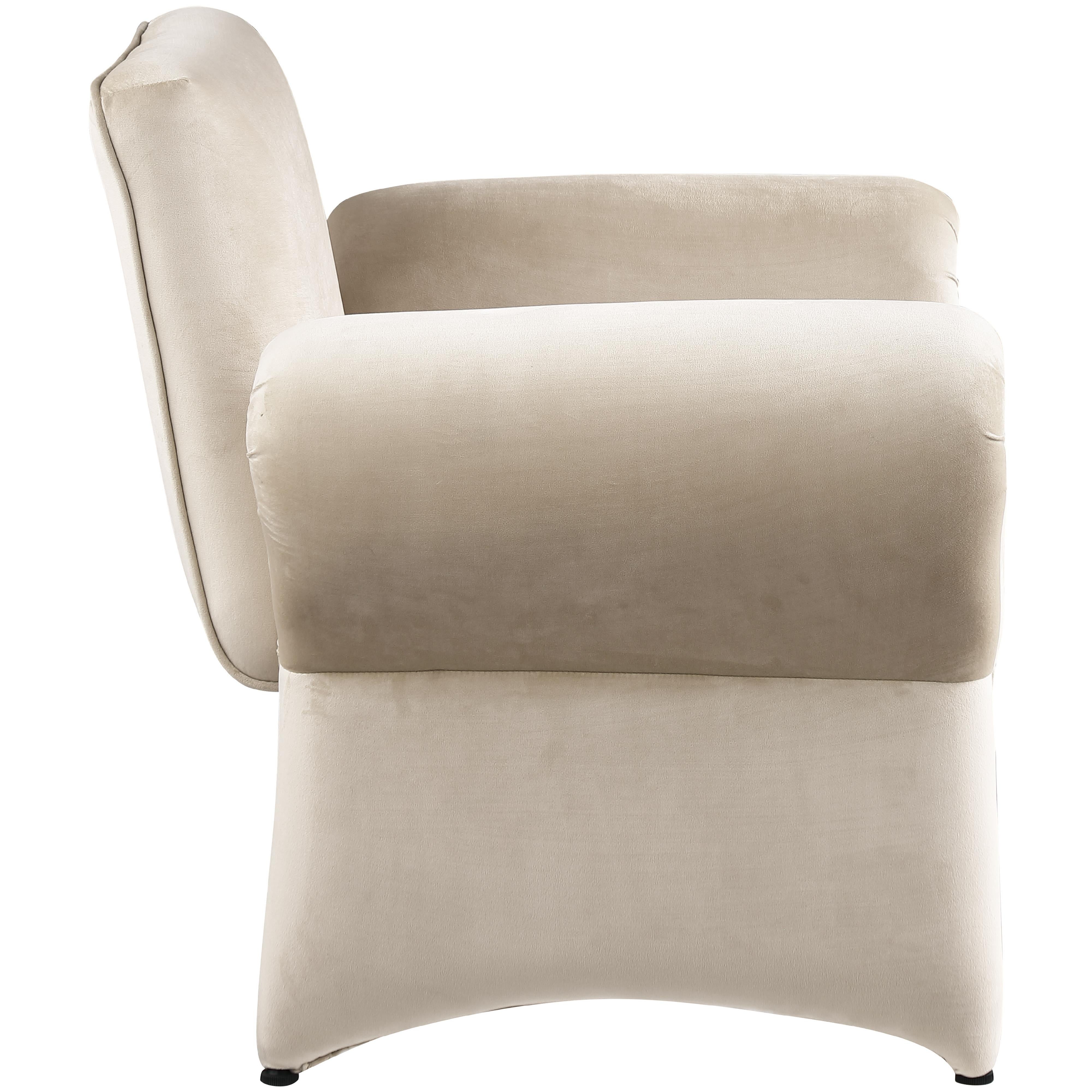 Meridian Fleurette Cream Velvet Accent Chair