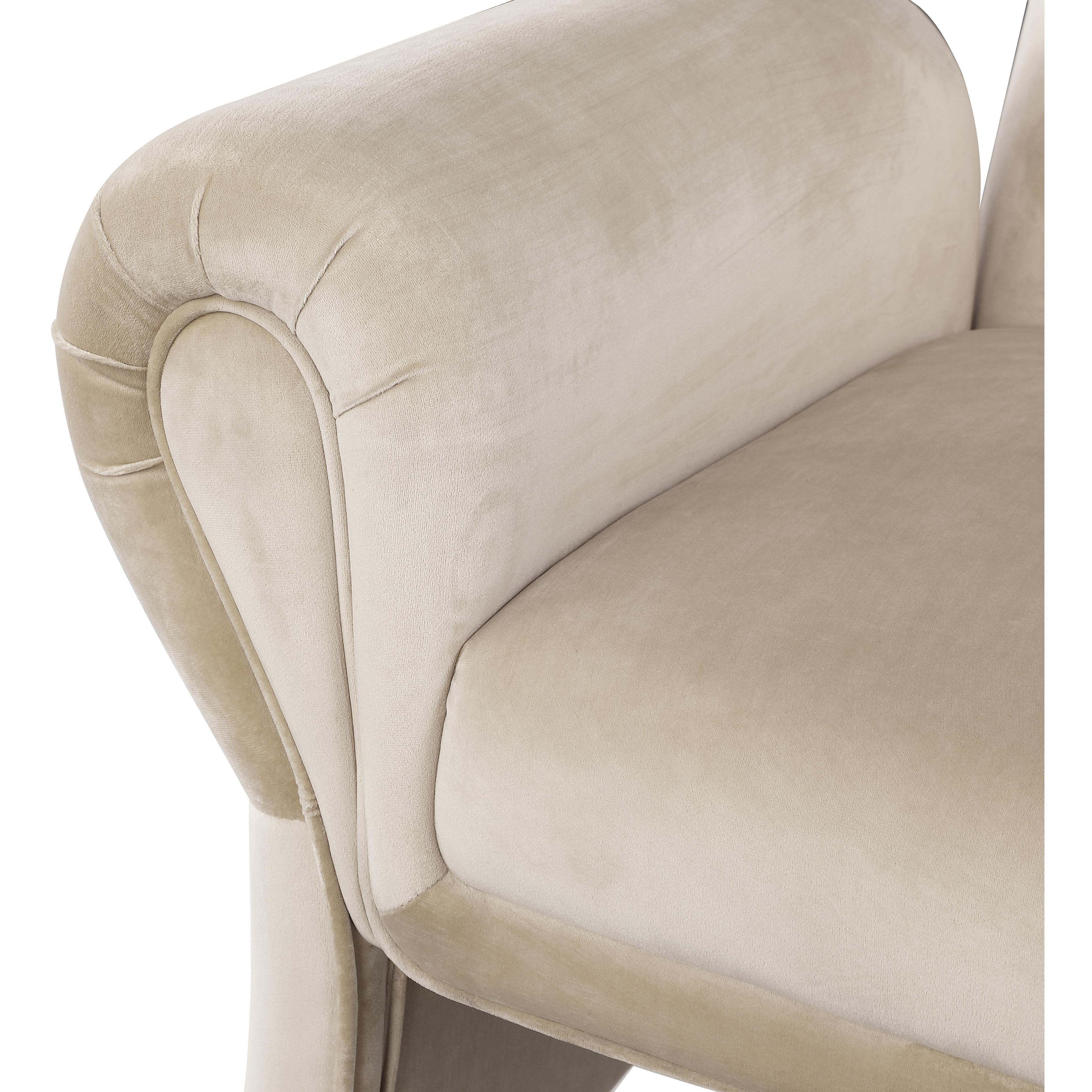Meridian Fleurette Cream Velvet Accent Chair